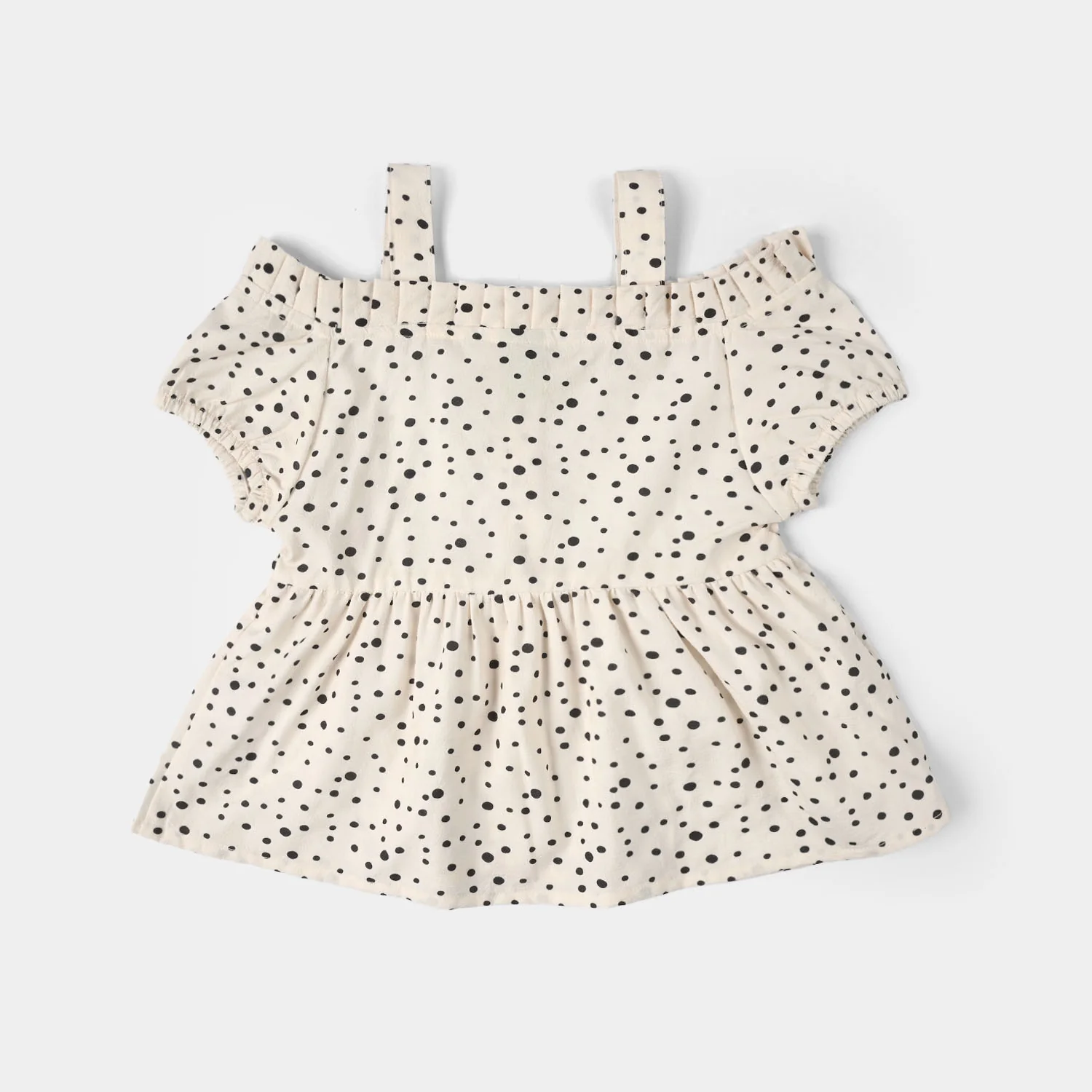 Infant Girls Seersucker Casual Top (Mini Dot) - Light Peach - Image 4