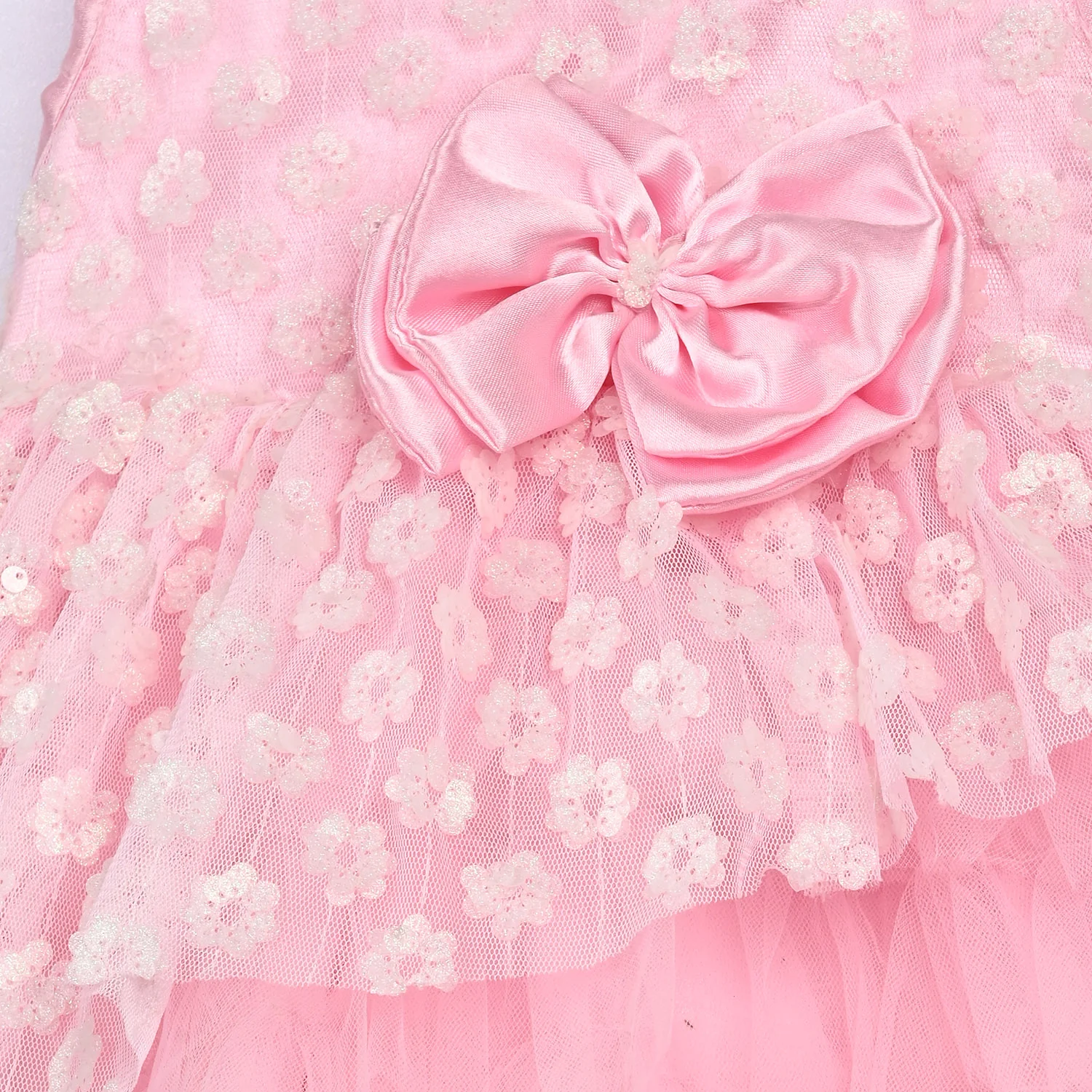 Infant Girls Sequence Fancy Frock - Light Pink - Image 2