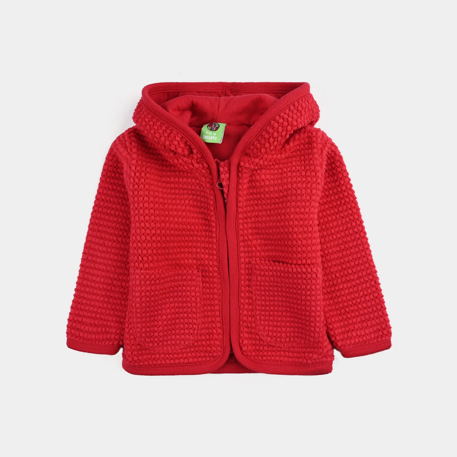 Infant Girls Sherpa Jacket RED EARS-Red