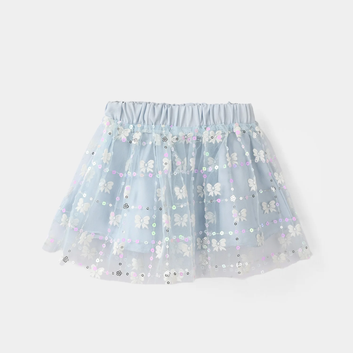 Infant Girls Net Short Skirt Bow - Light Blue - Image 3