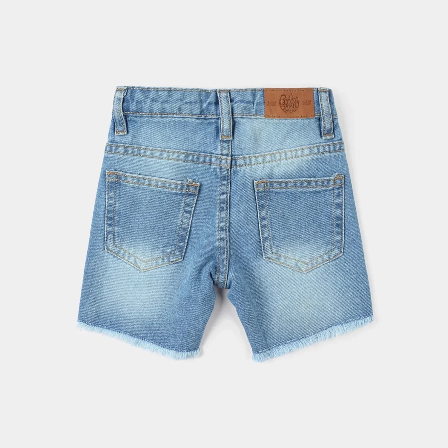 Infant Girls Denim rigid SHORT STITCH-Mid Blue - Image 4