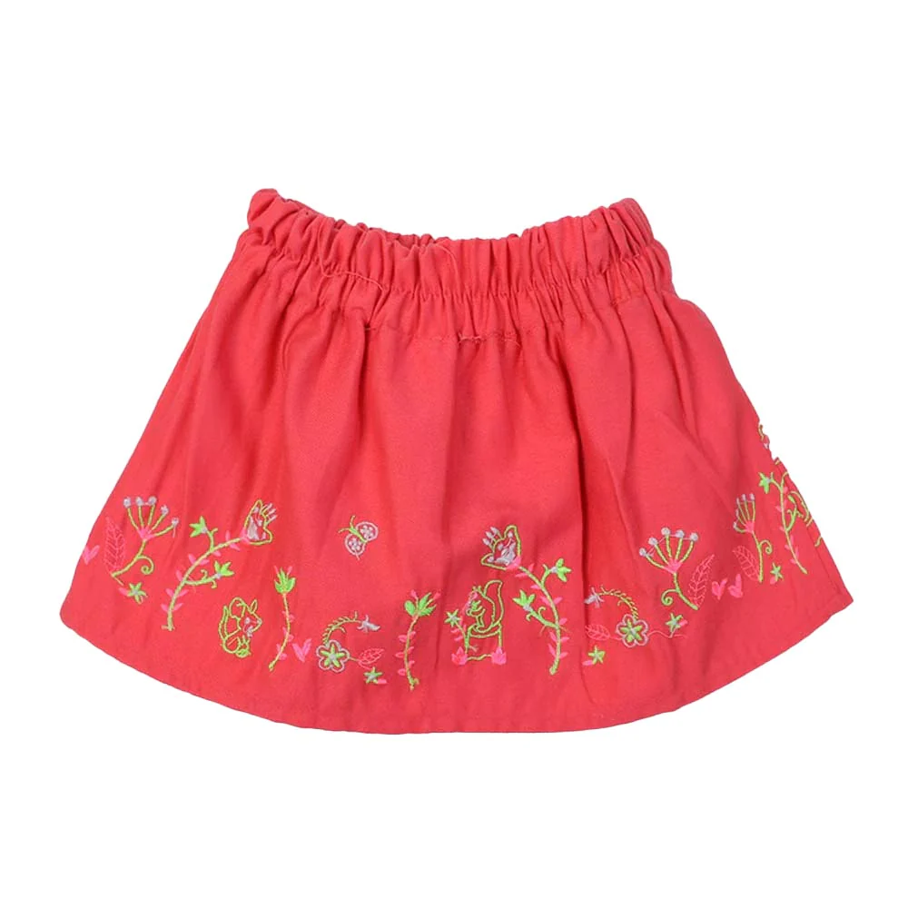 Infant Girls Skirts Flower Emb Hem - Pink - Image 2