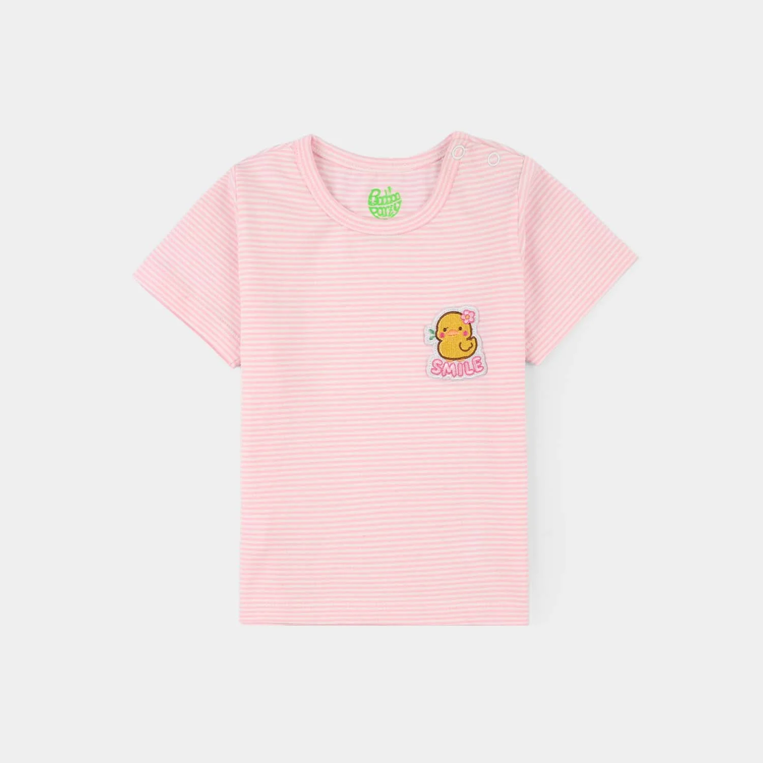 Infant Girls Yarn Dyed T-Shirt - Pink/White
