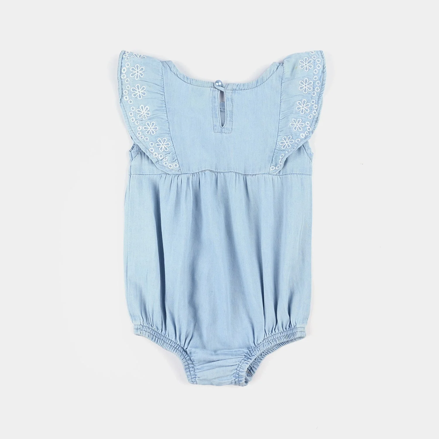 Infant Girls Tencel Denim (Light Denim) Romper Patels In The wind-Blue - Image 3