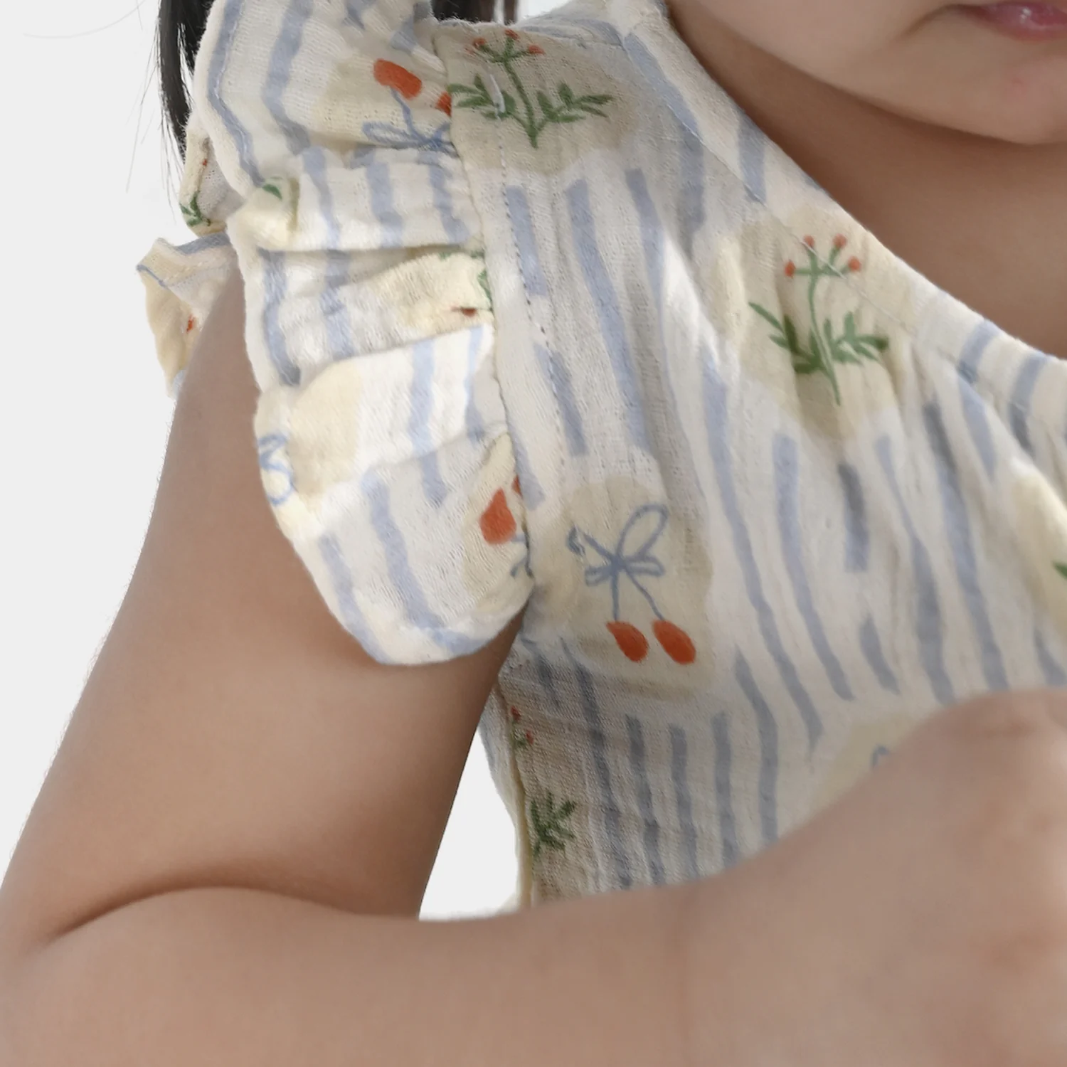 Infant Girls Cotton Top (Ruffle) - Multi - Image 2