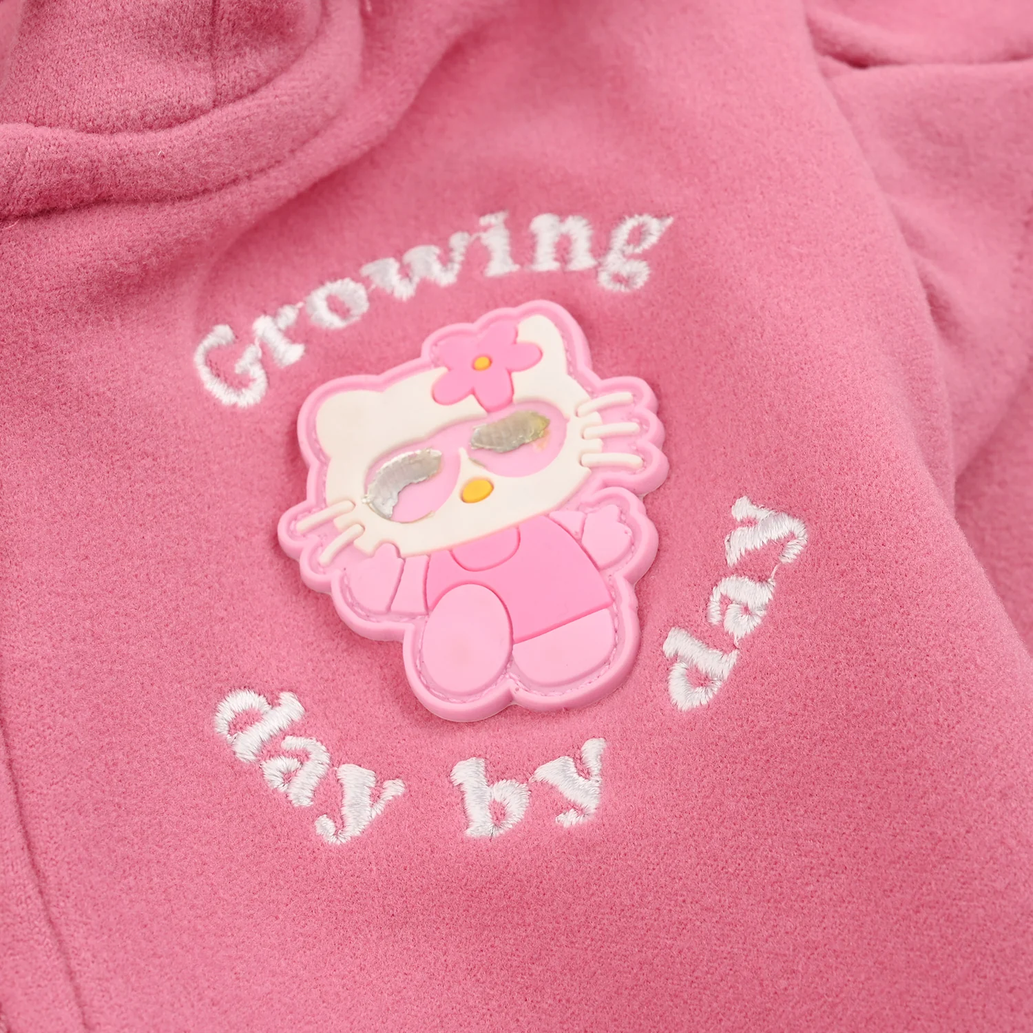 Infant Girls Velour Jacket Growing-Pink - Image 3