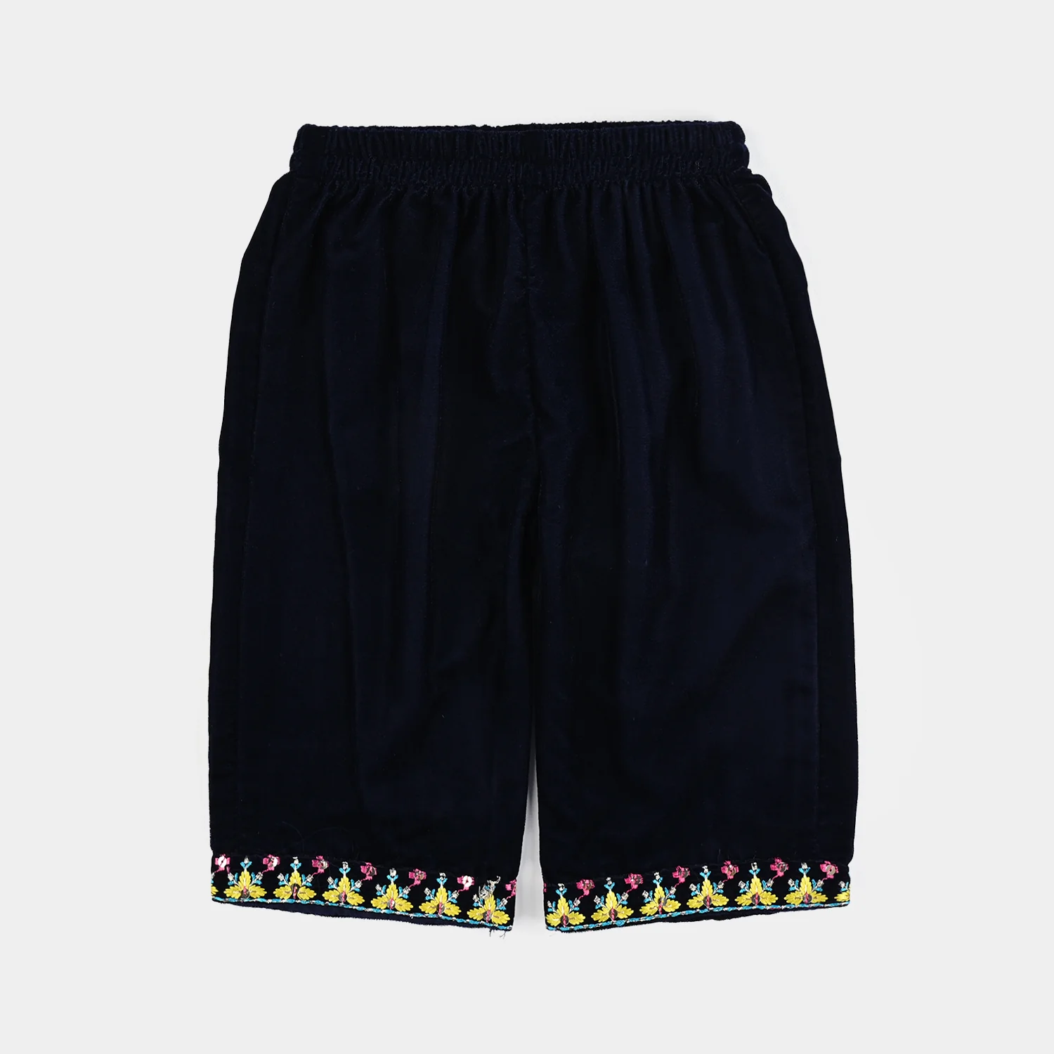 Infant Girls Velvet 3Pcs Neelam - Navy Blue - Image 6