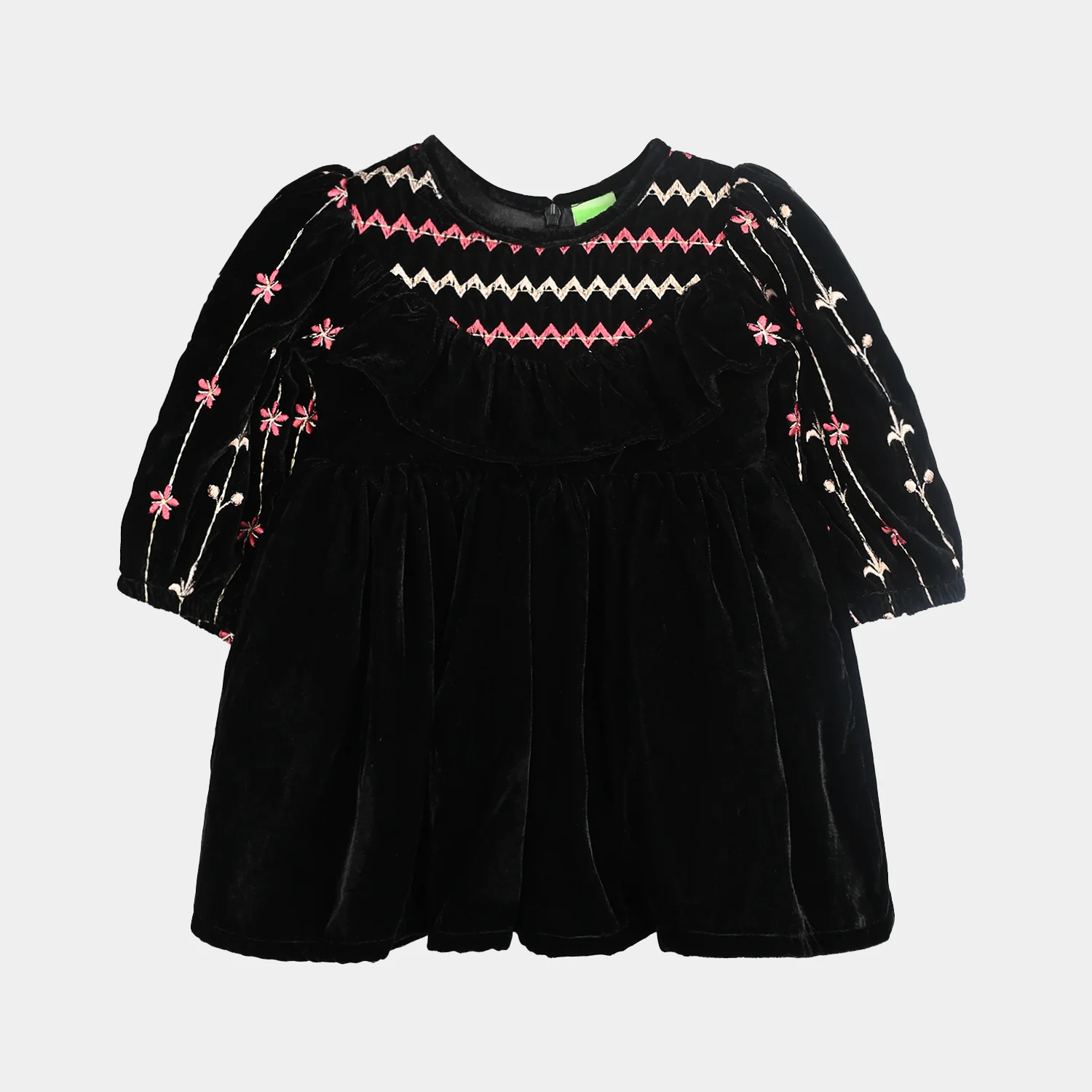 Infant Girls Velvet Fancy Frock-Grace-BLACK