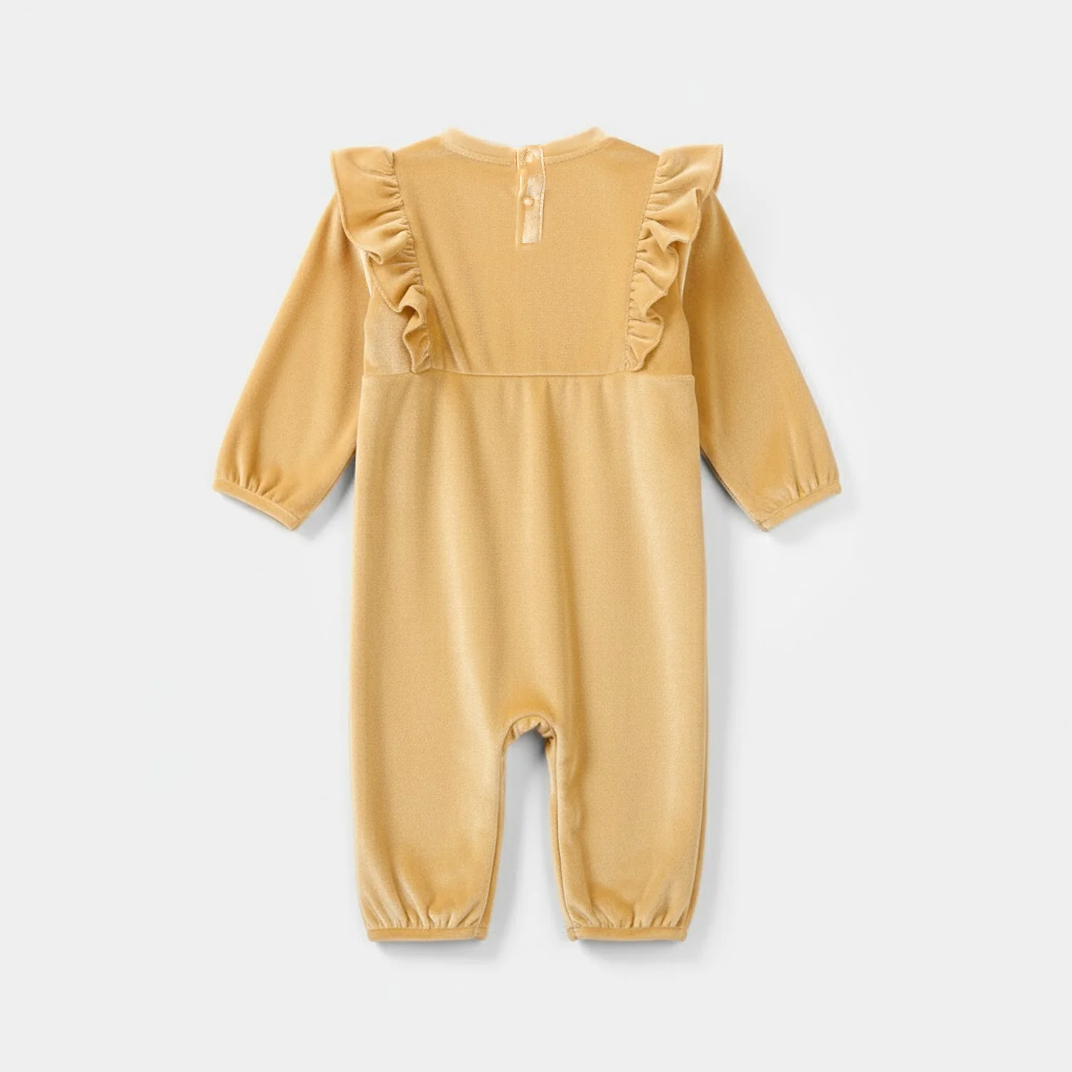 Infant Girls Velvet Romper - Yellow - Image 6