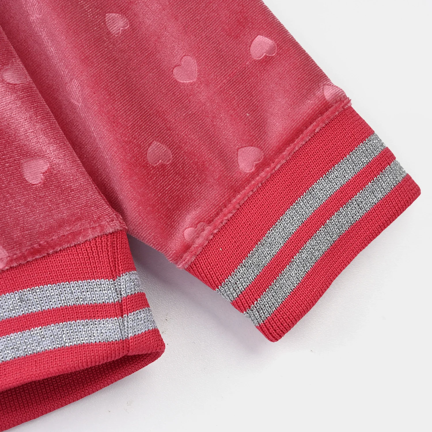 Girls Soft Plush Sweatshirt (Hearts) - Pink - Image 3