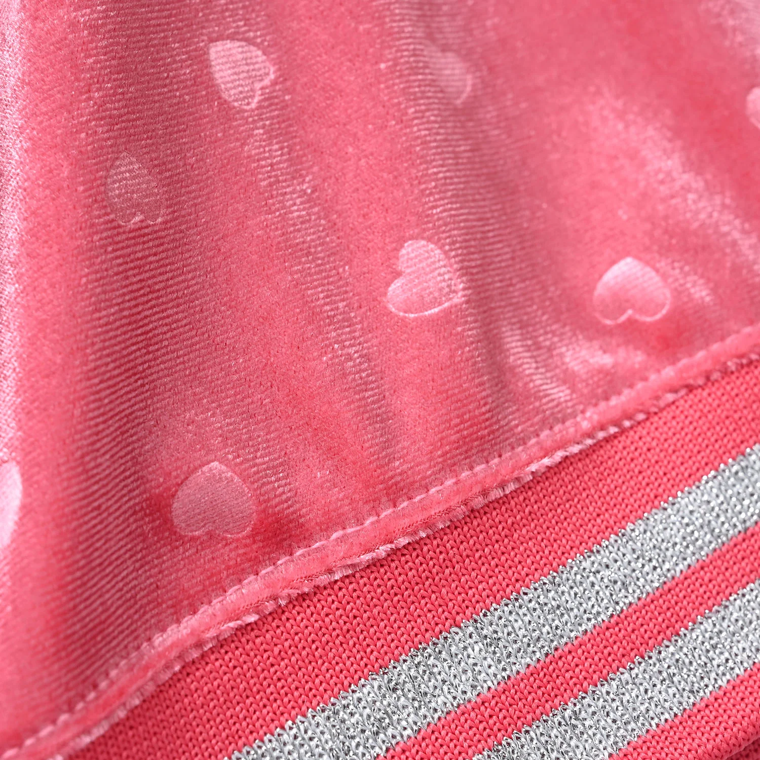 Girls Soft Plush Sweatshirt (Hearts) - Pink - Image 4