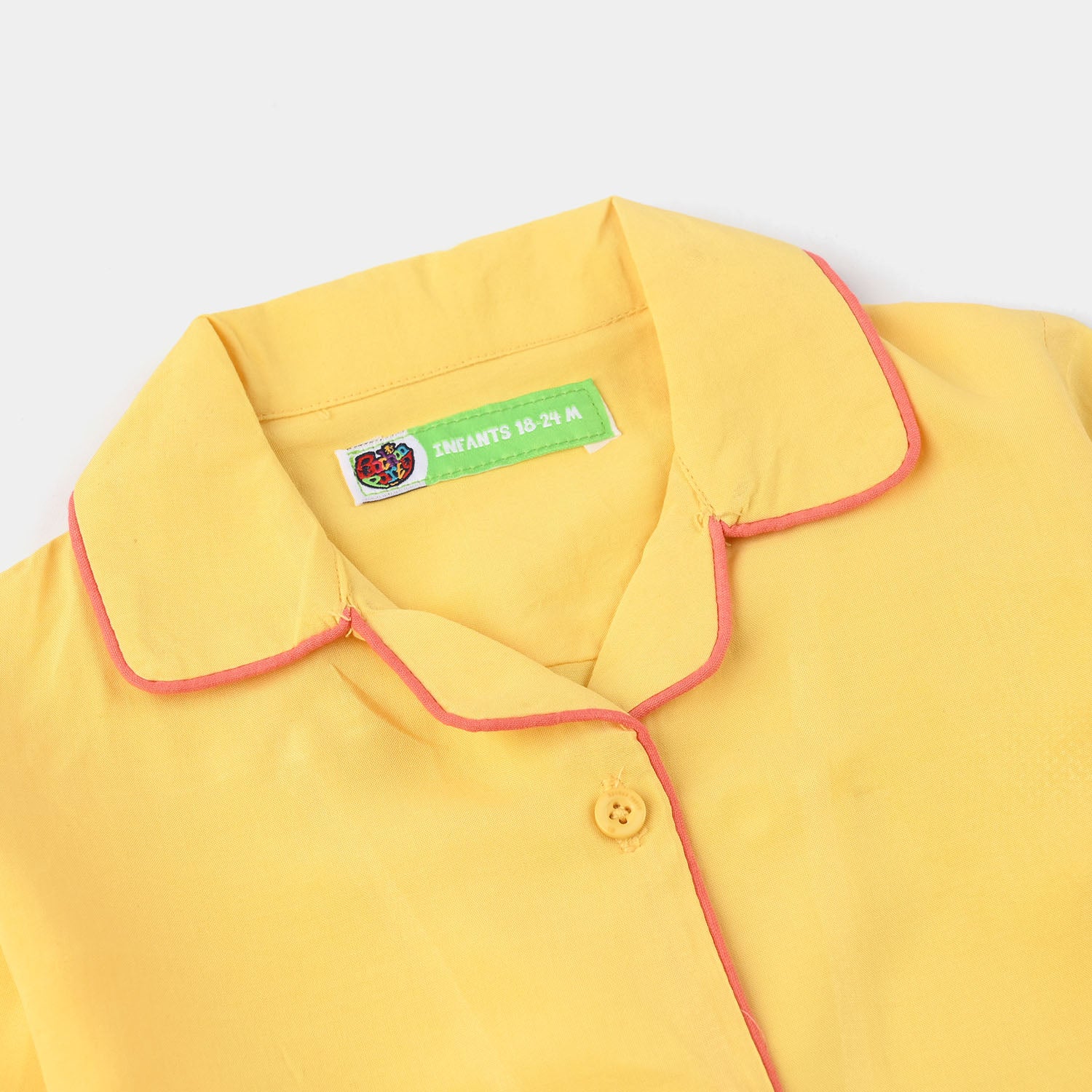 Infant Girls Viscose Night Suit - Yellow - Image 3
