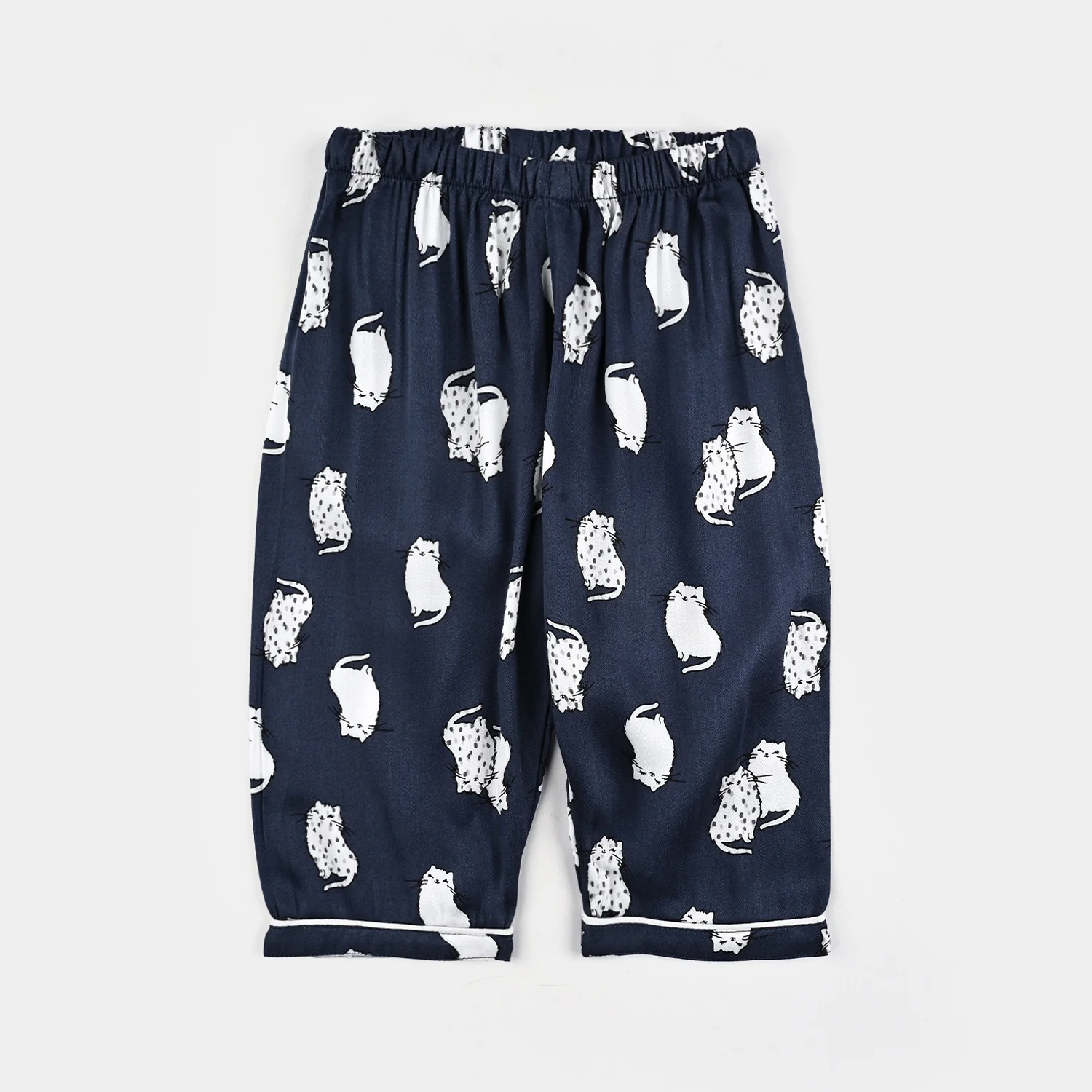 Infant Girls Viscose Night Suit-Cat - Blue - Image 4