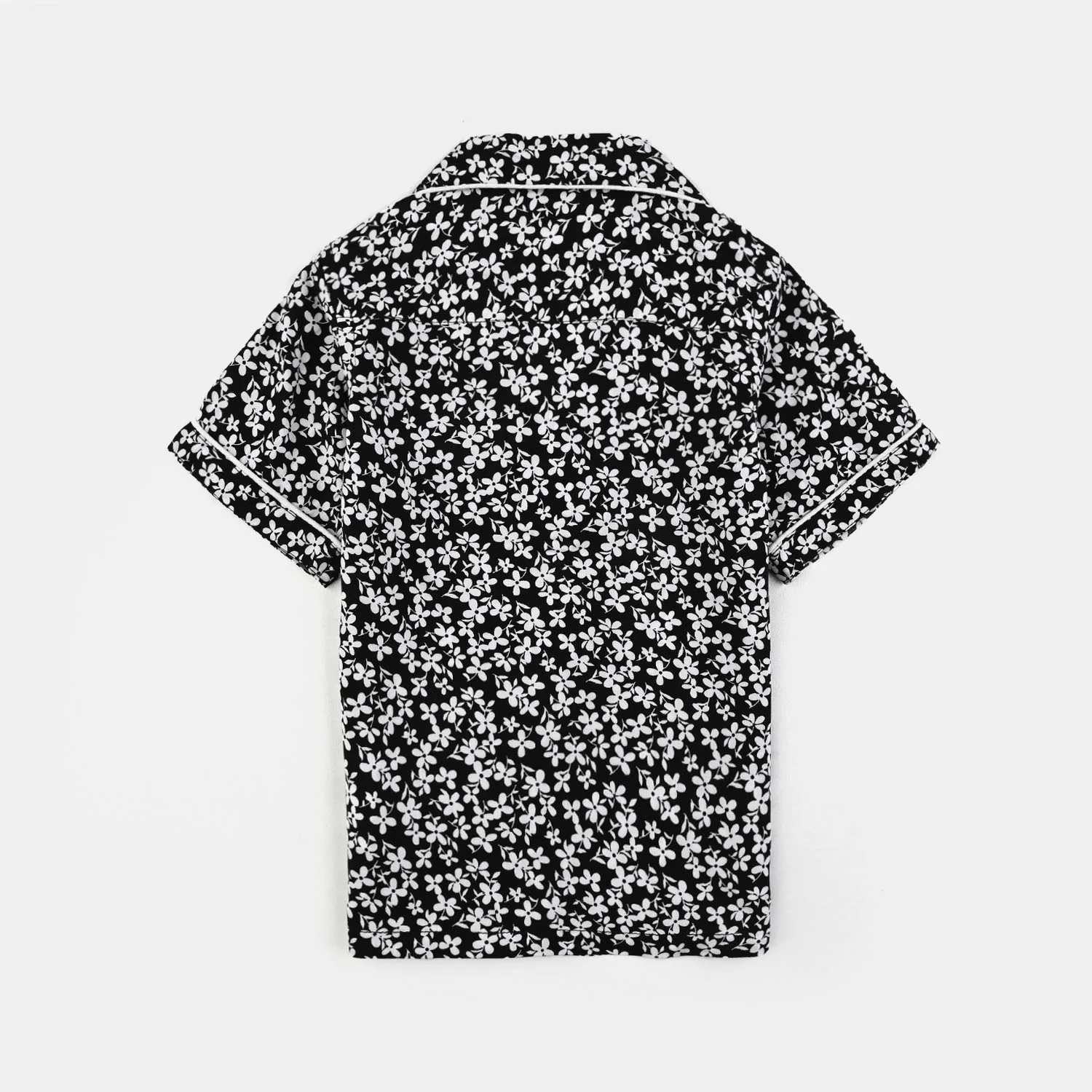 Infant Girls Viscose Night Suit - Floral - Black - Image 3