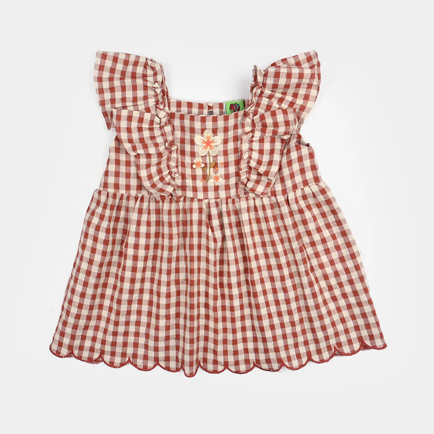 Infant Girls Yarn Dyed 2-Piece Suit (Coco Bloom) - Brown - Image 3