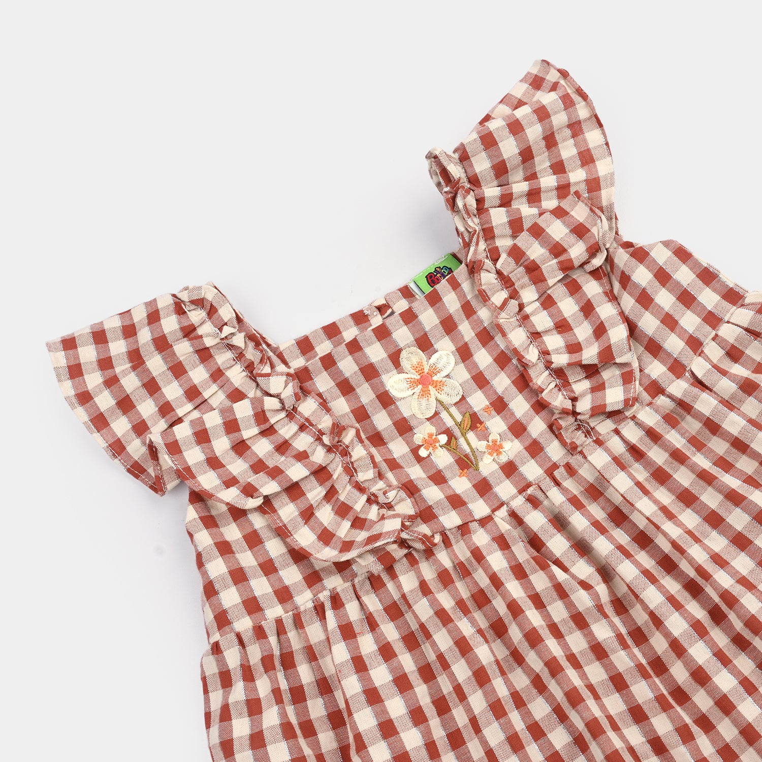 Infant Girls Yarn Dyed 2-Piece Suit (Coco Bloom) - Brown - Image 4