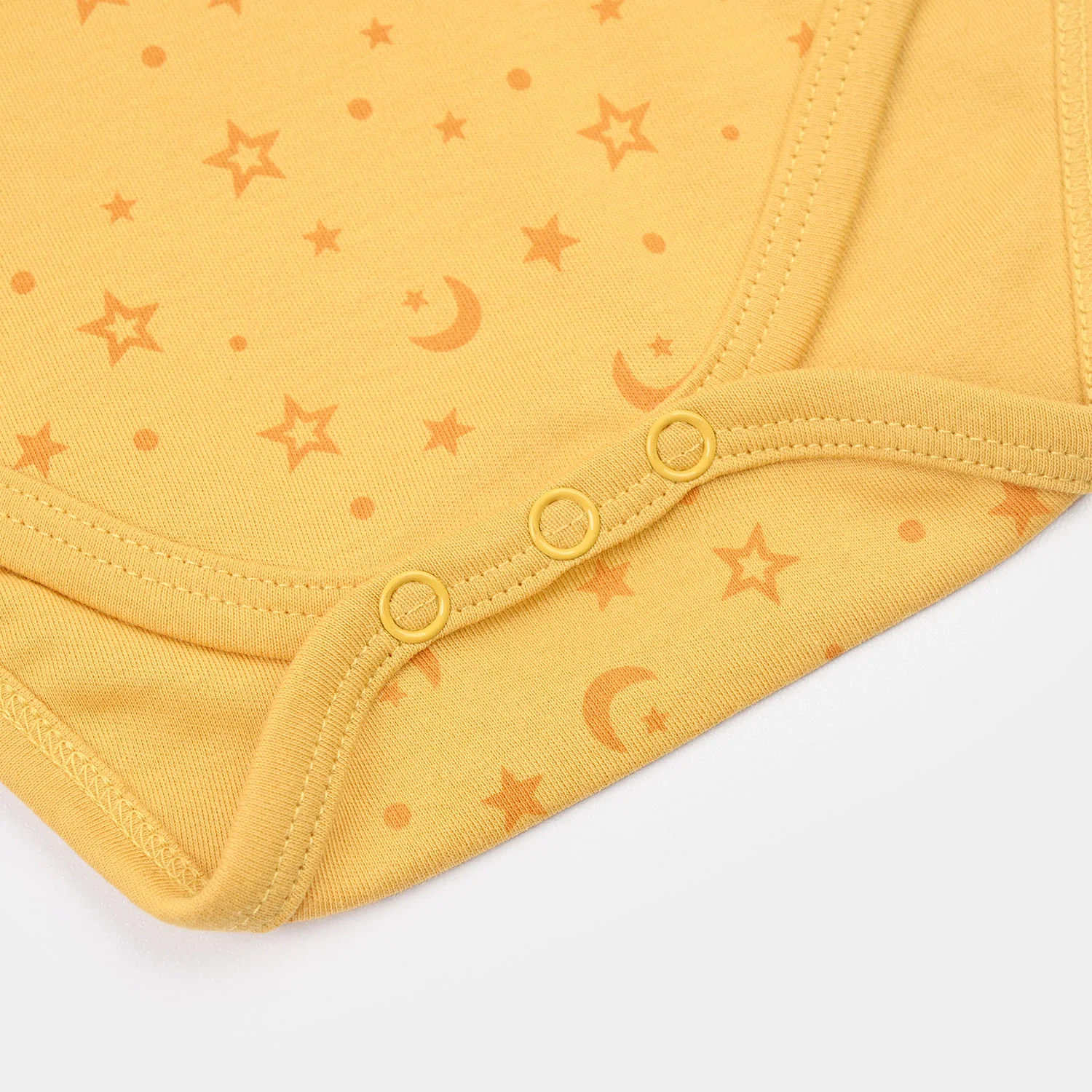 Infant Unisex Cotton Interlock Basic Romper (First Ramadan) - Yellow - Image 3
