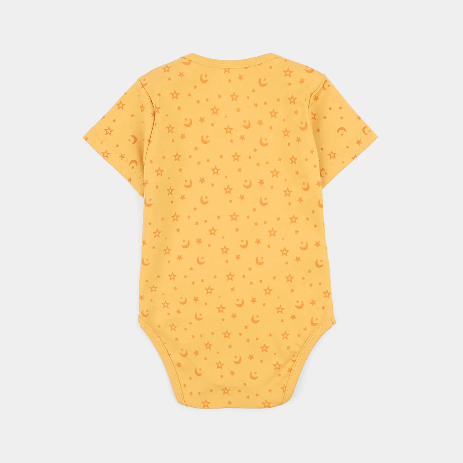 Infant Unisex Cotton Interlock Basic Romper (First Ramadan) - Yellow - Image 4