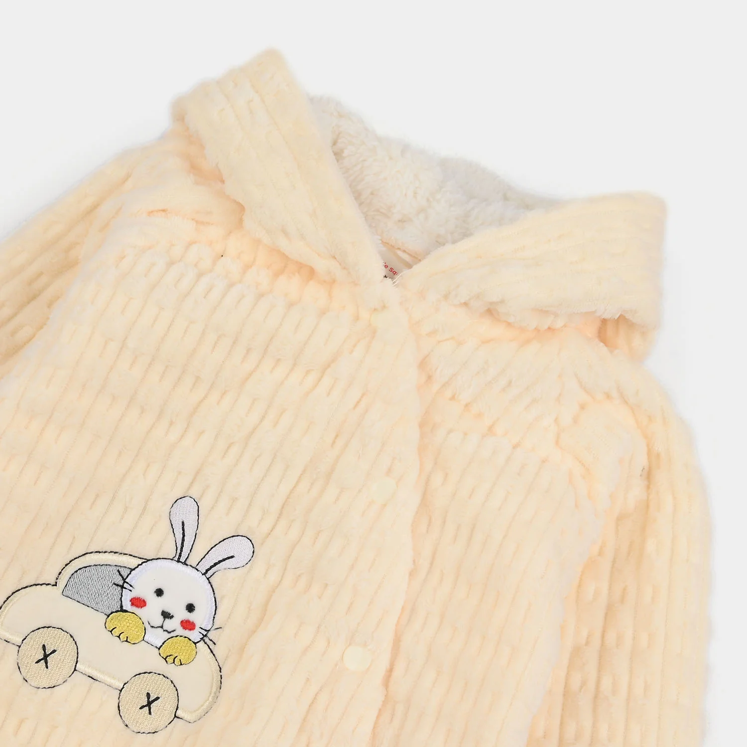 Infant Unisex Faux Fur Romper-Beige - Image 2
