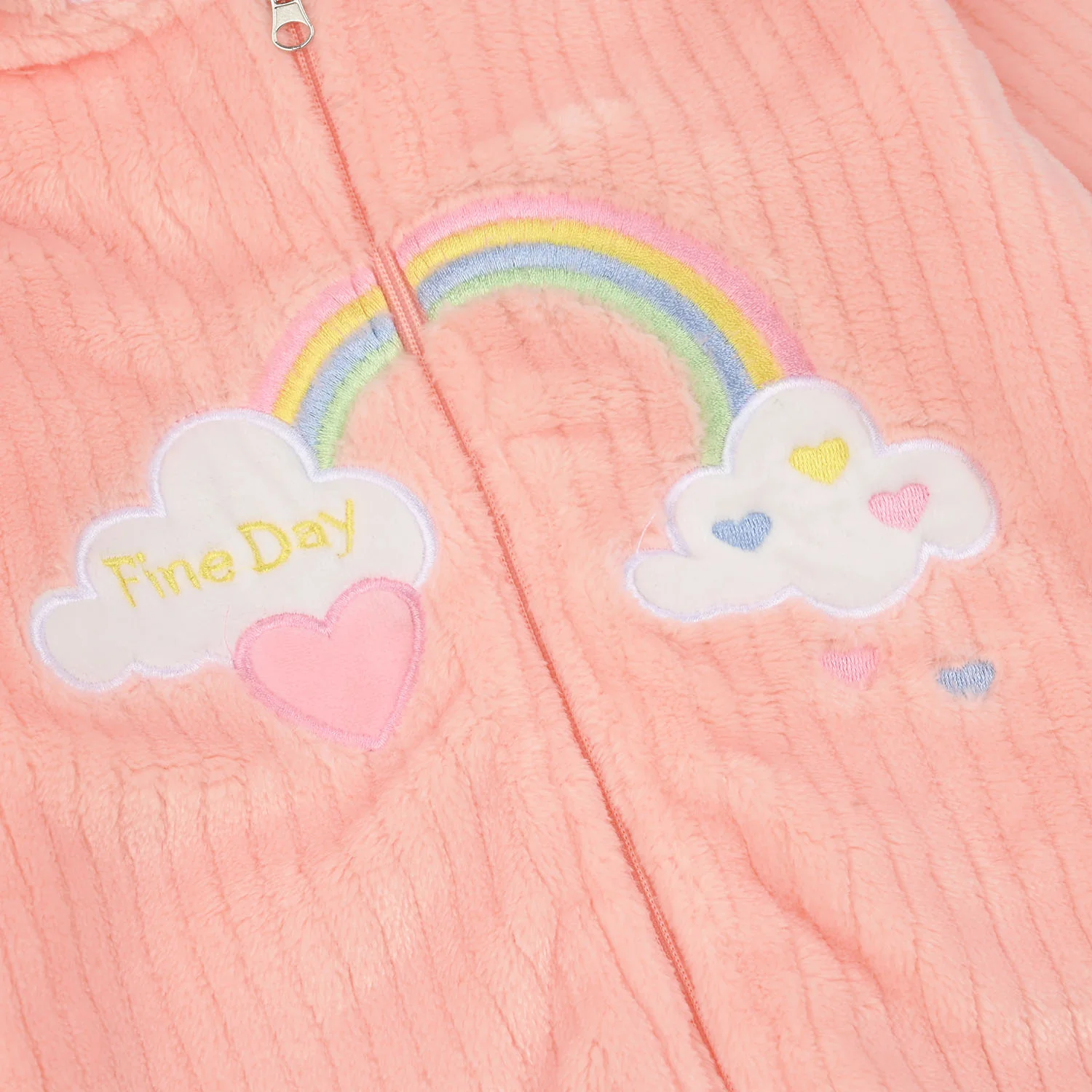 Infant Unisex Faux fur Romper-PINK - Image 2