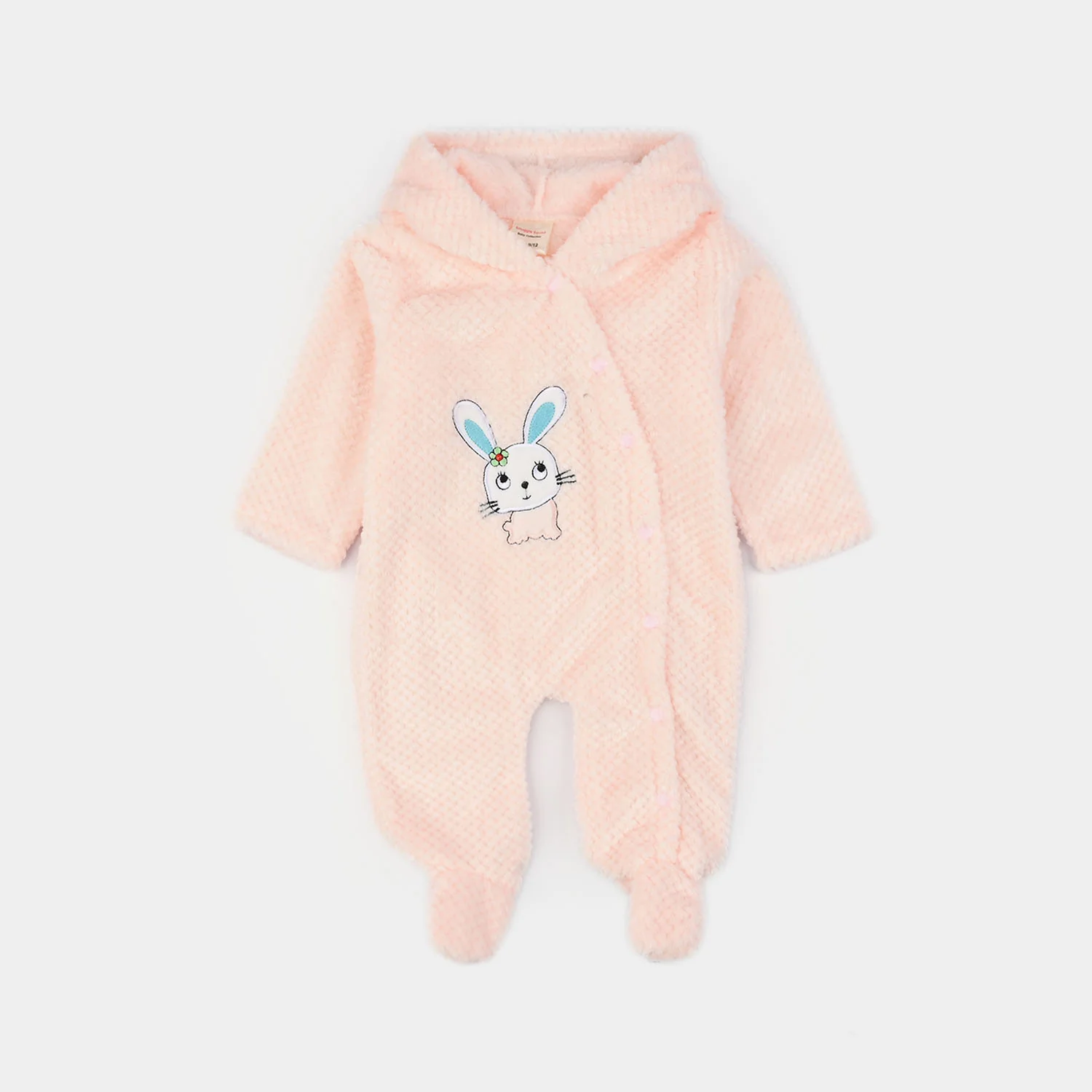 Infant Unisex Faux Fur Romper-PINK