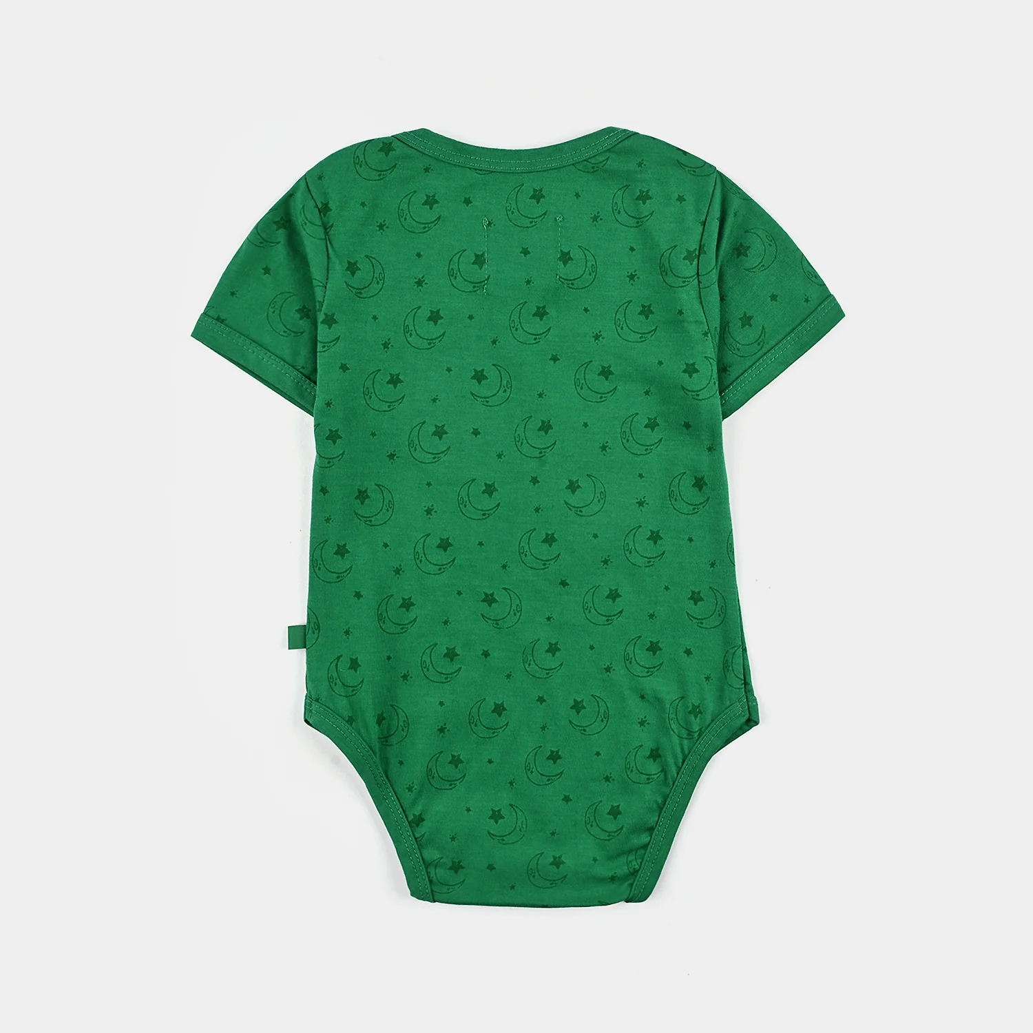 Infant Unisex Poly Cotton Jersey Basic Romper LITTLE STAR-Joly Green - Image 5