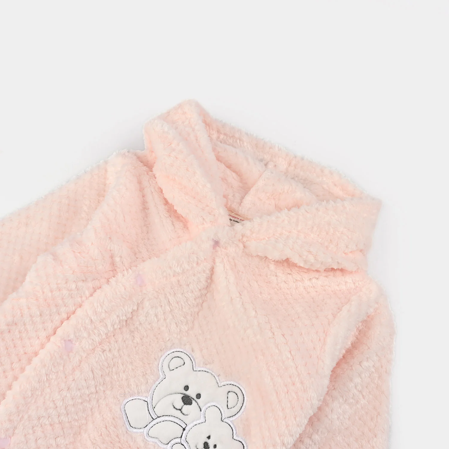 Infant Unisex Sherpa Romper-Pink - Image 2