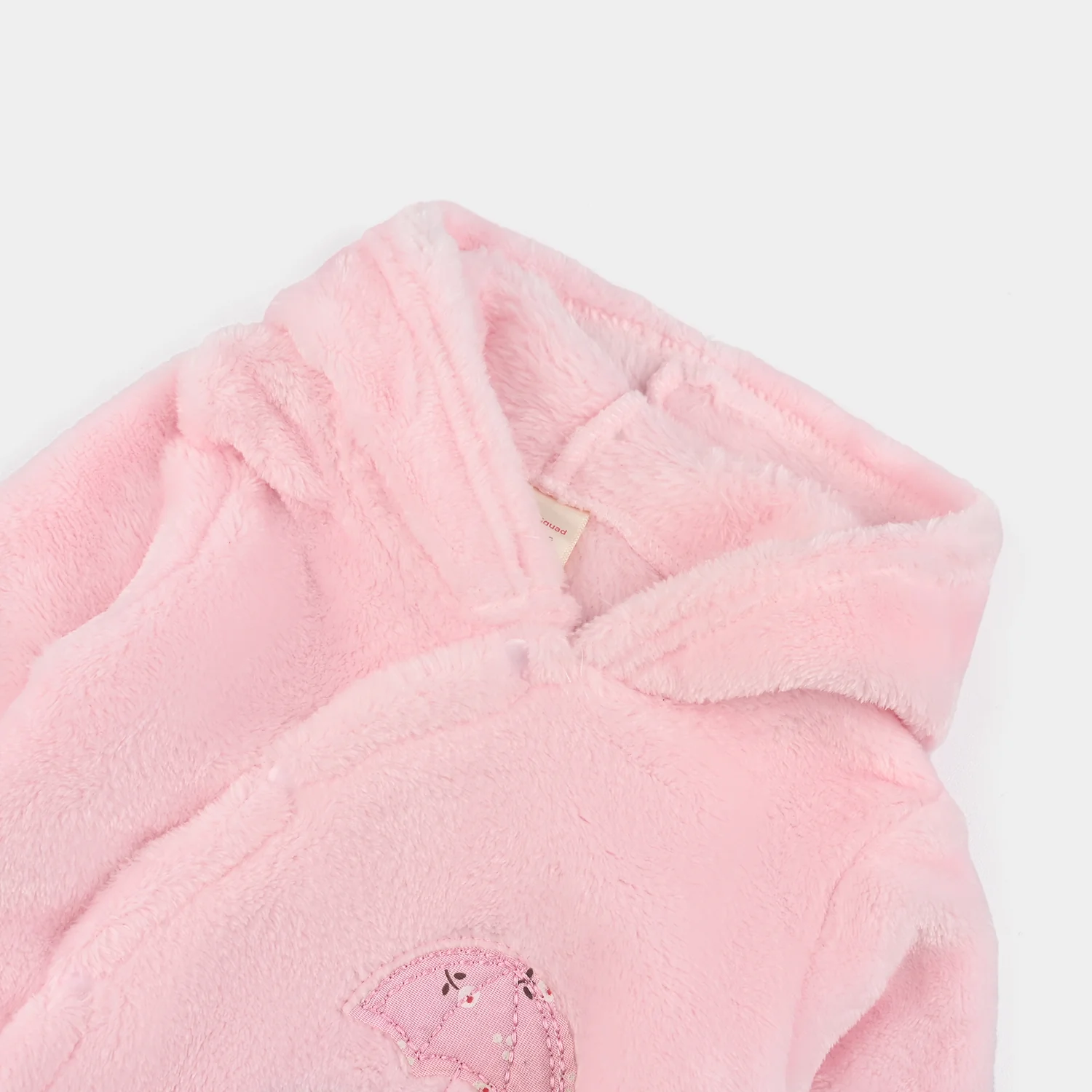 Infant Unisex Sherpa Romper-Pink - Image 2