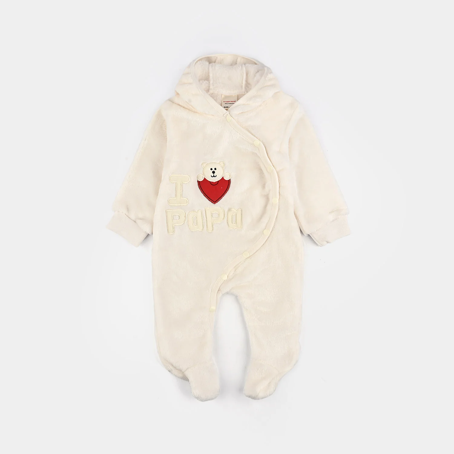 Infant Unisex Sherpa Romper-BEIGE