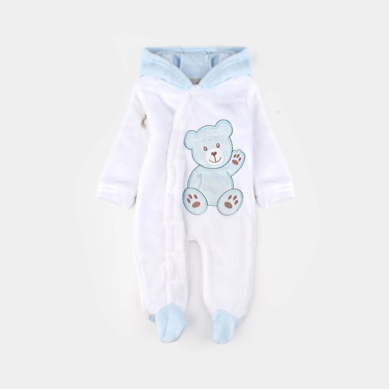 Infant Unisex Sherpa Romper-BLUE