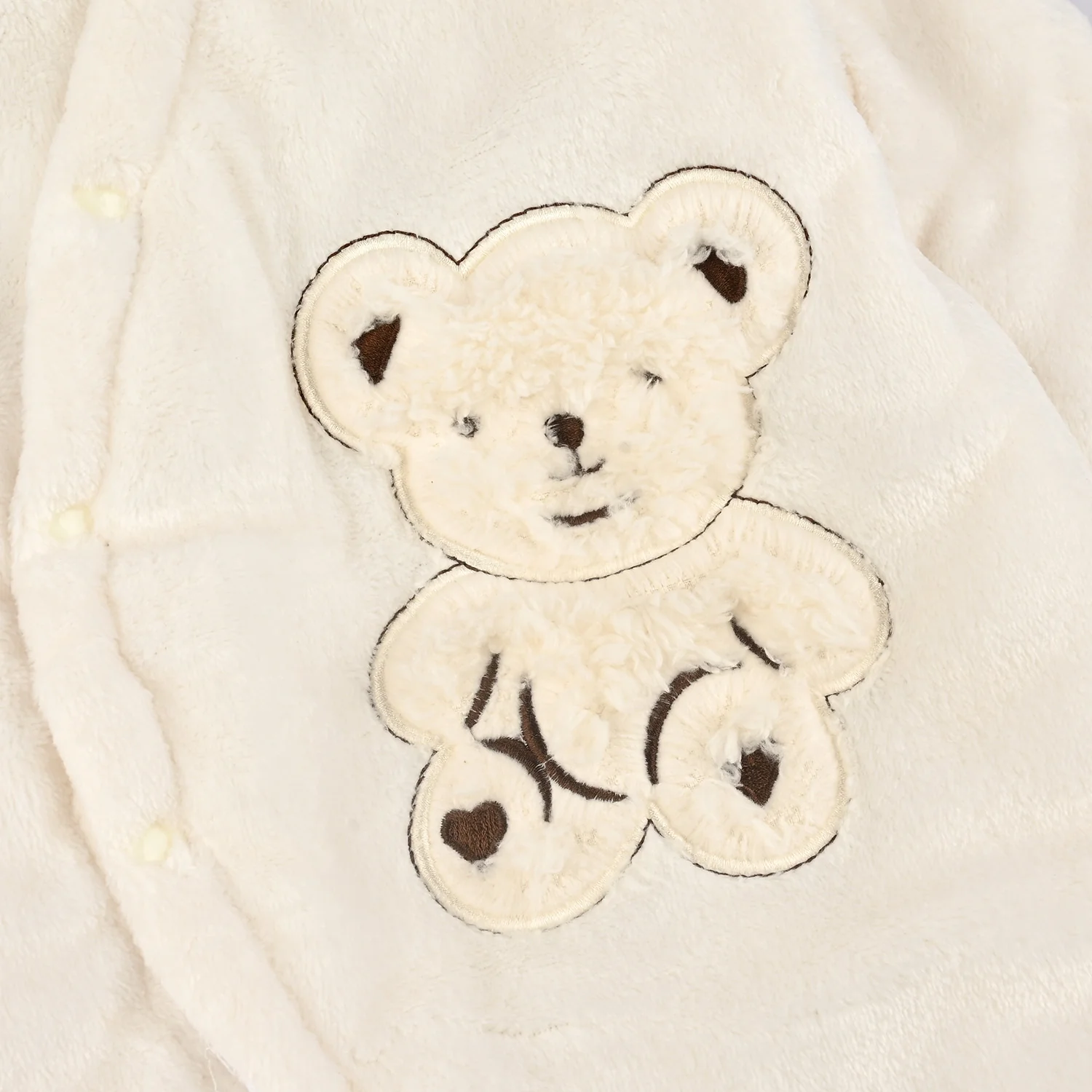 Infant Unisex Sherpa Romper-BEIGE - Image 3