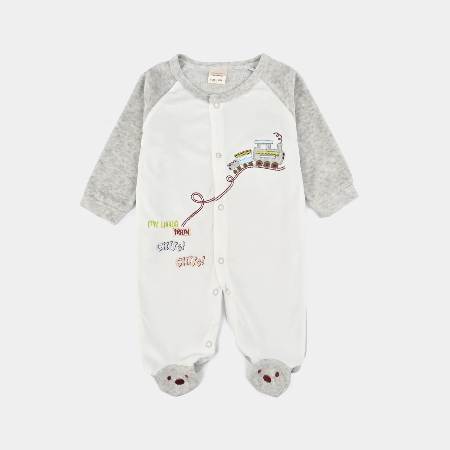Infant Unisex Terry Romper - Grey