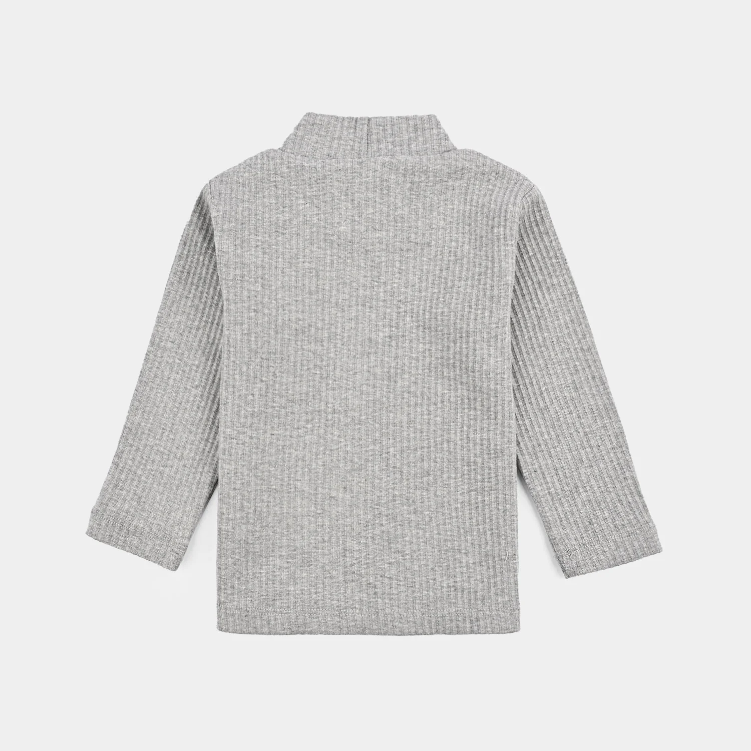Infant Unisex Rib Turtle Neck T-Shirt - Dark.Grey - Image 3