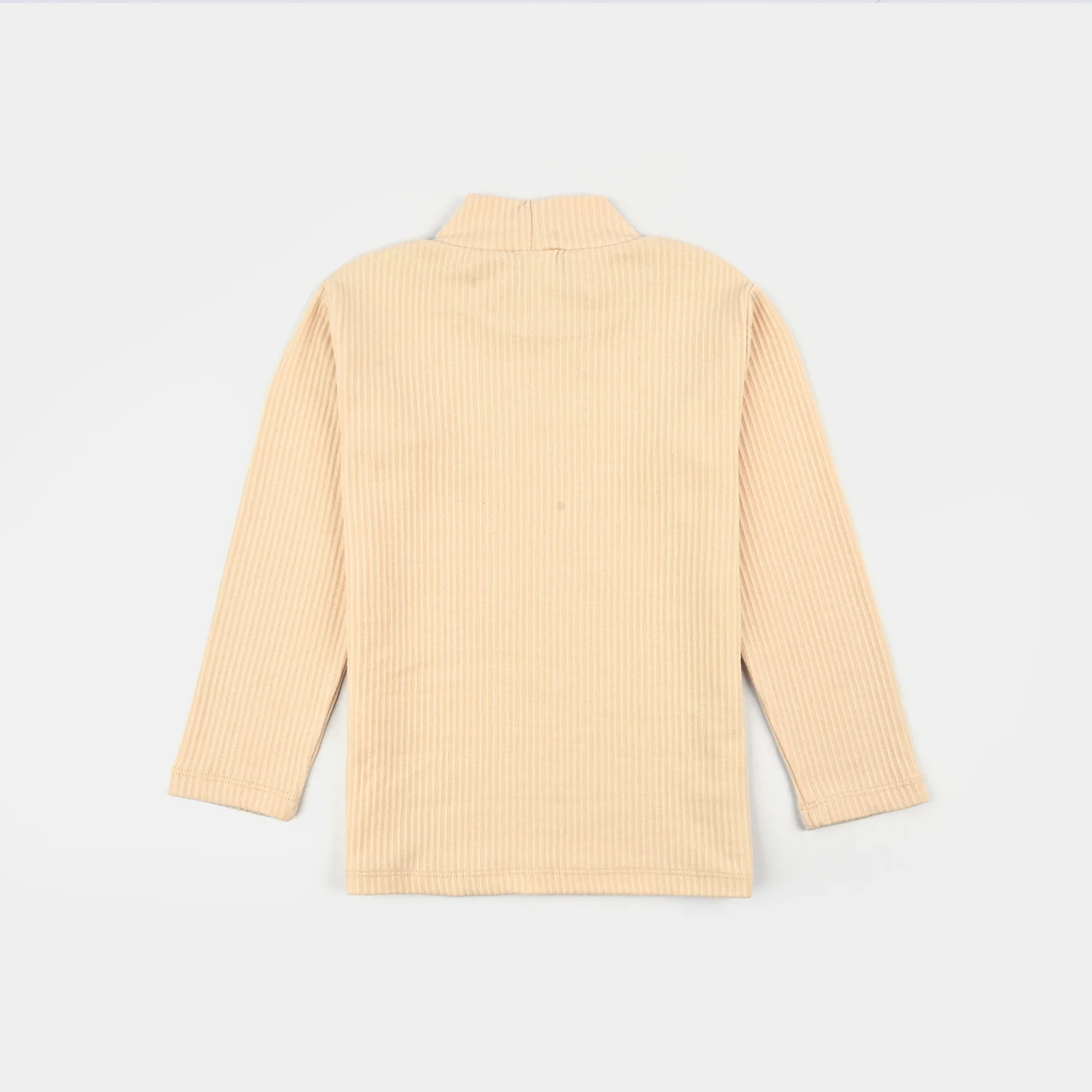 Infant Unisex Rib Turtle Neck T-Shirt - Wood.Ash - Image 3