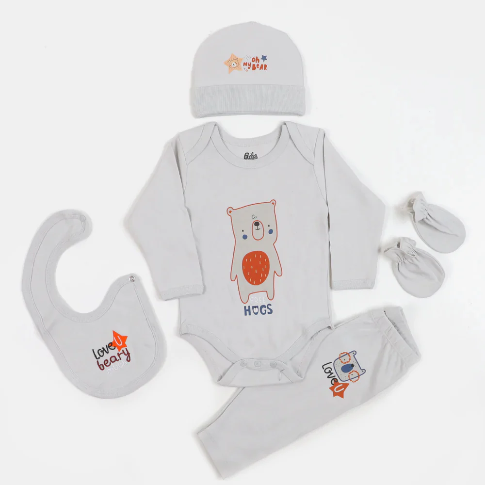 Infant Boys 5PCs Gift Set Oh My Bear - Dawn Blue