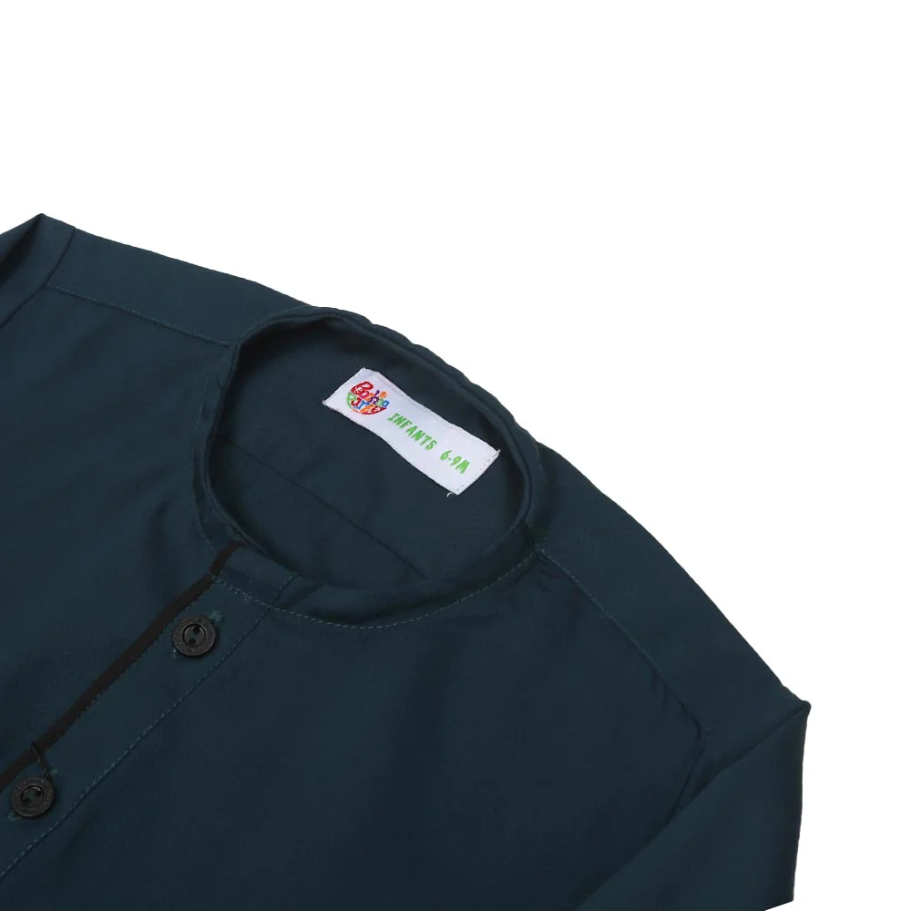 Infant Boys Dobby Kurta Baboon-Teal - Image 2