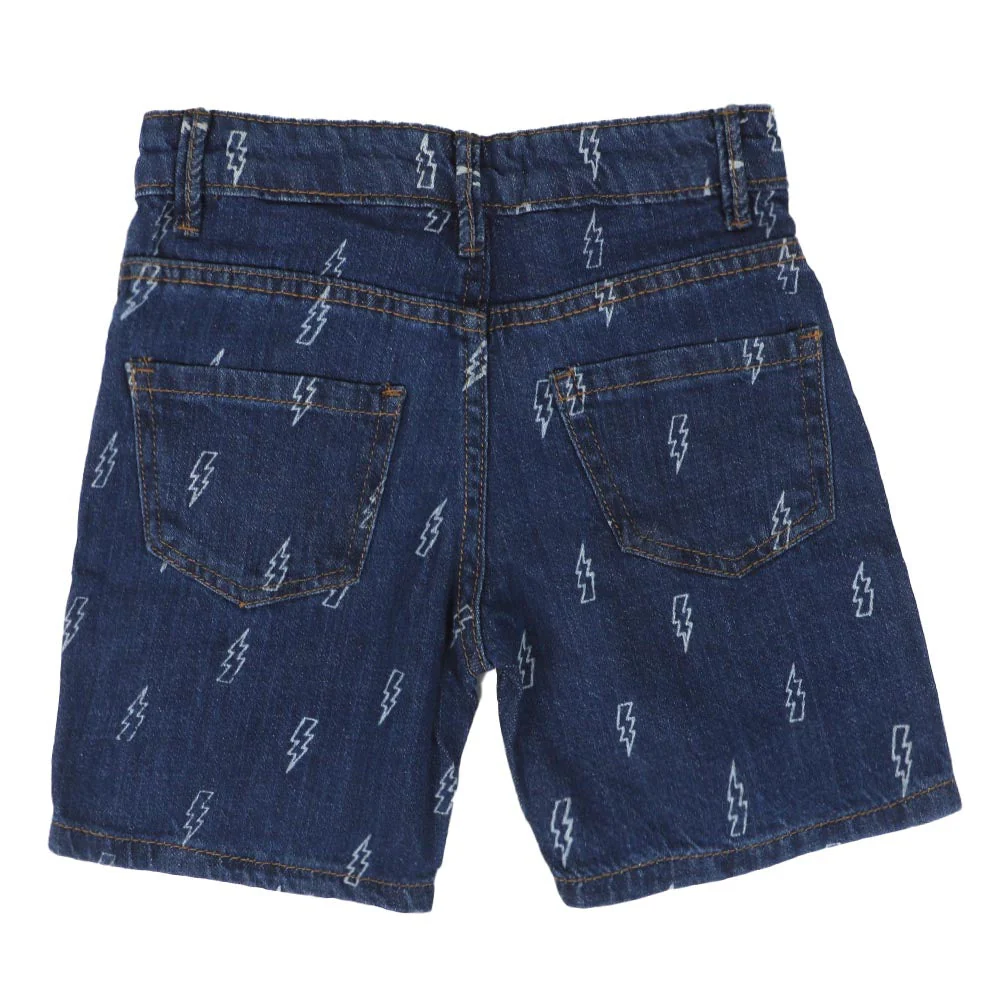 Infant Flash Denim Short For Boys - Navy Blue - Image 2