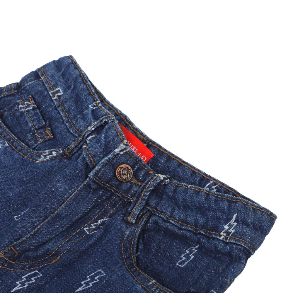 Infant Flash Denim Short For Boys - Navy Blue - Image 3