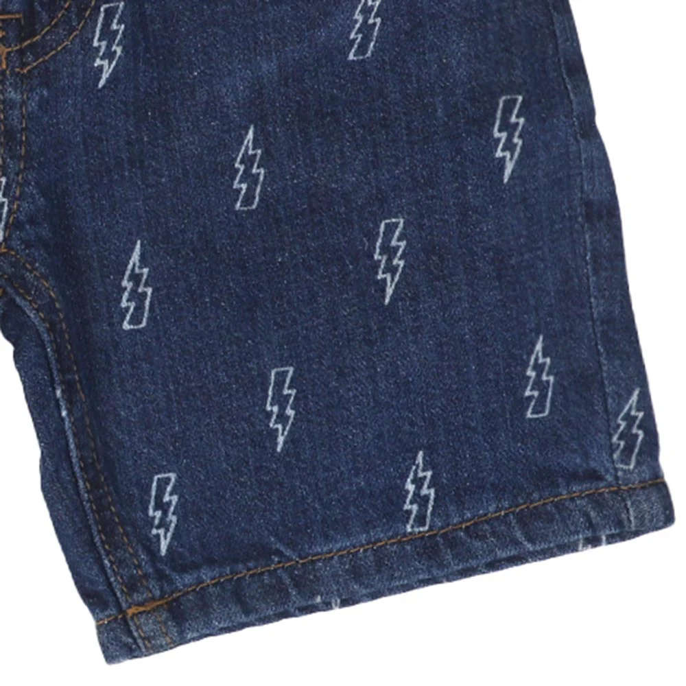 Infant Flash Denim Short For Boys - Navy Blue - Image 4