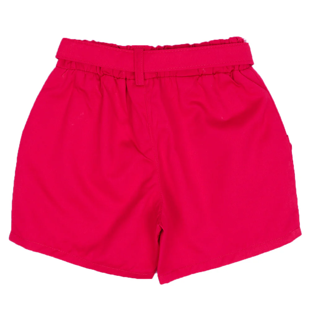 Infant Girls Cotton Shorts 6Btn - FUSSIA - Image 5