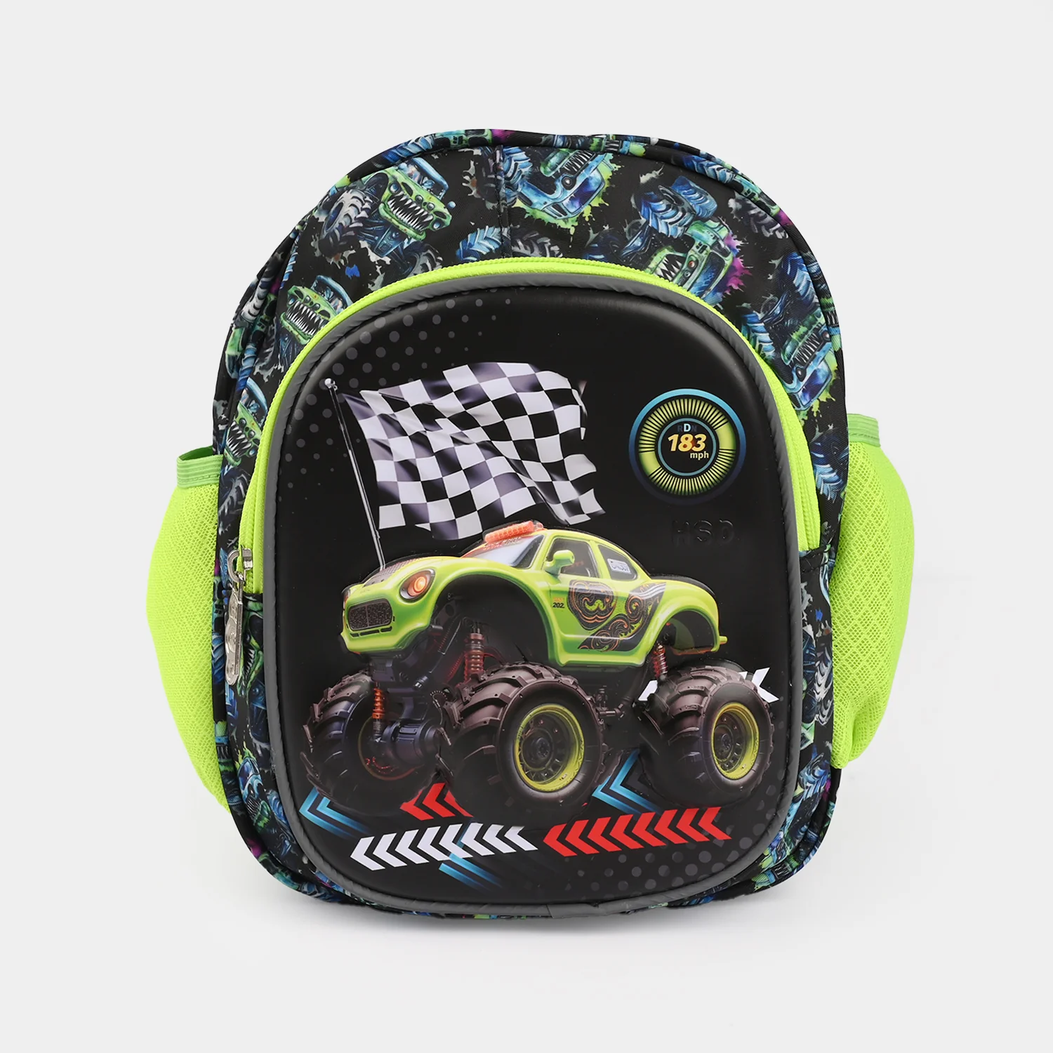 Kids School Backpack with Monster Truck Theme - Image 2