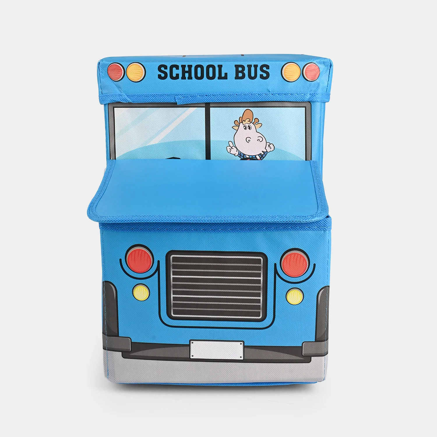 Blue School Bus Storage Box – Foldable Kids Toy Organizer - Image 3