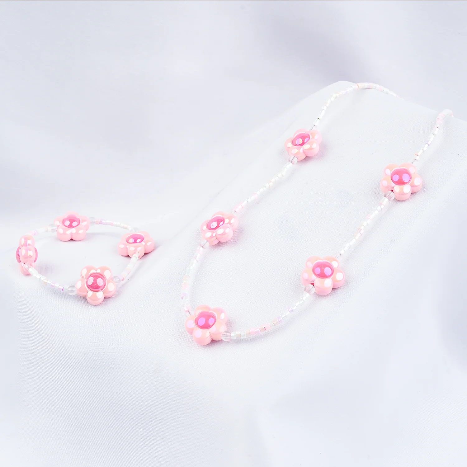 GIRLS ELEGANT BEADED NECKLACE & BRACELET