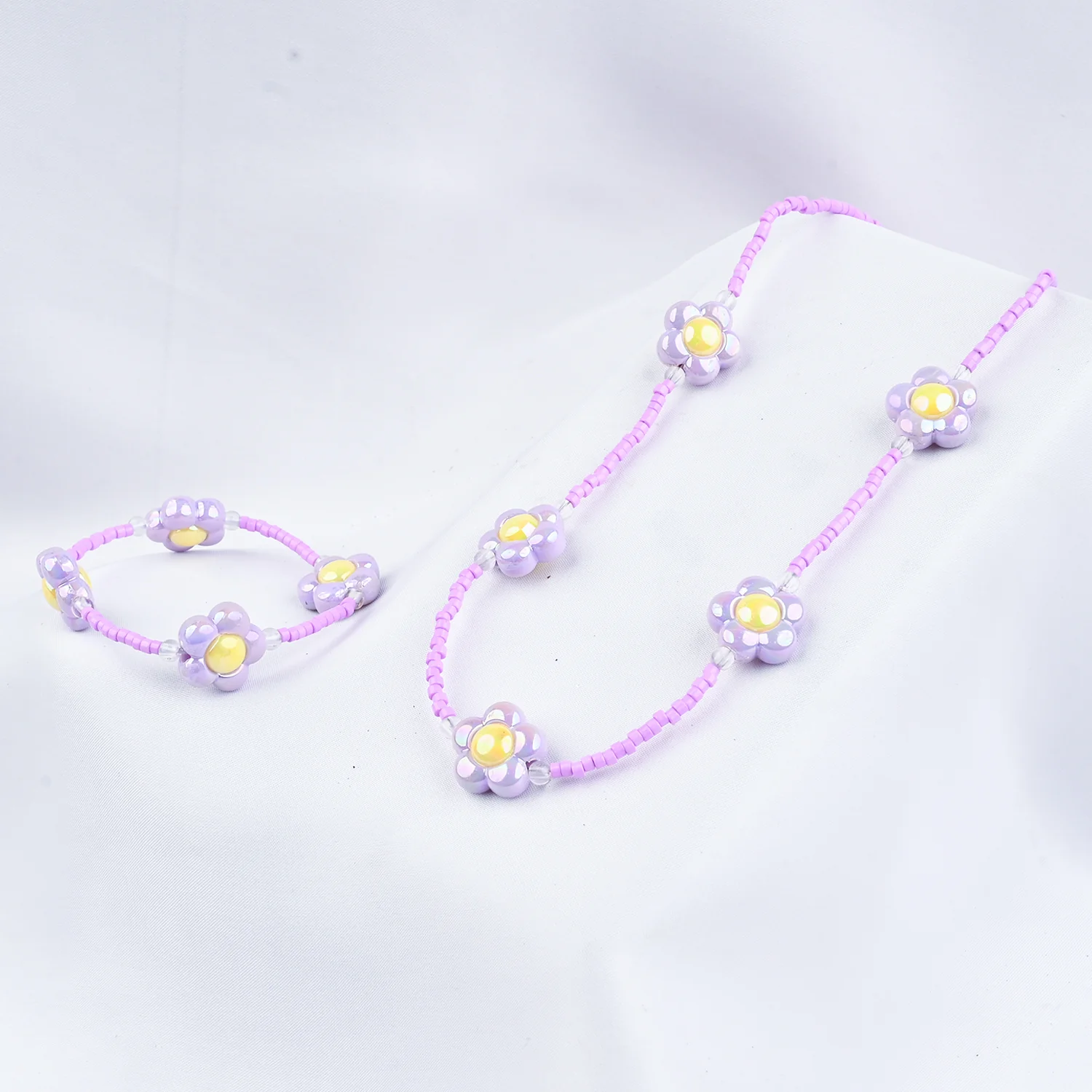 GIRLS ELEGANT BEADED NECKLACE & BRACELET