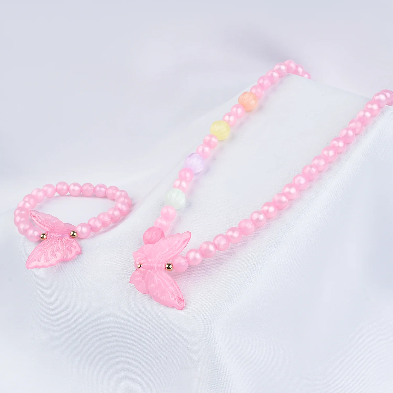 GIRLS ELEGANT BEADED NECKLACE & BRACELET