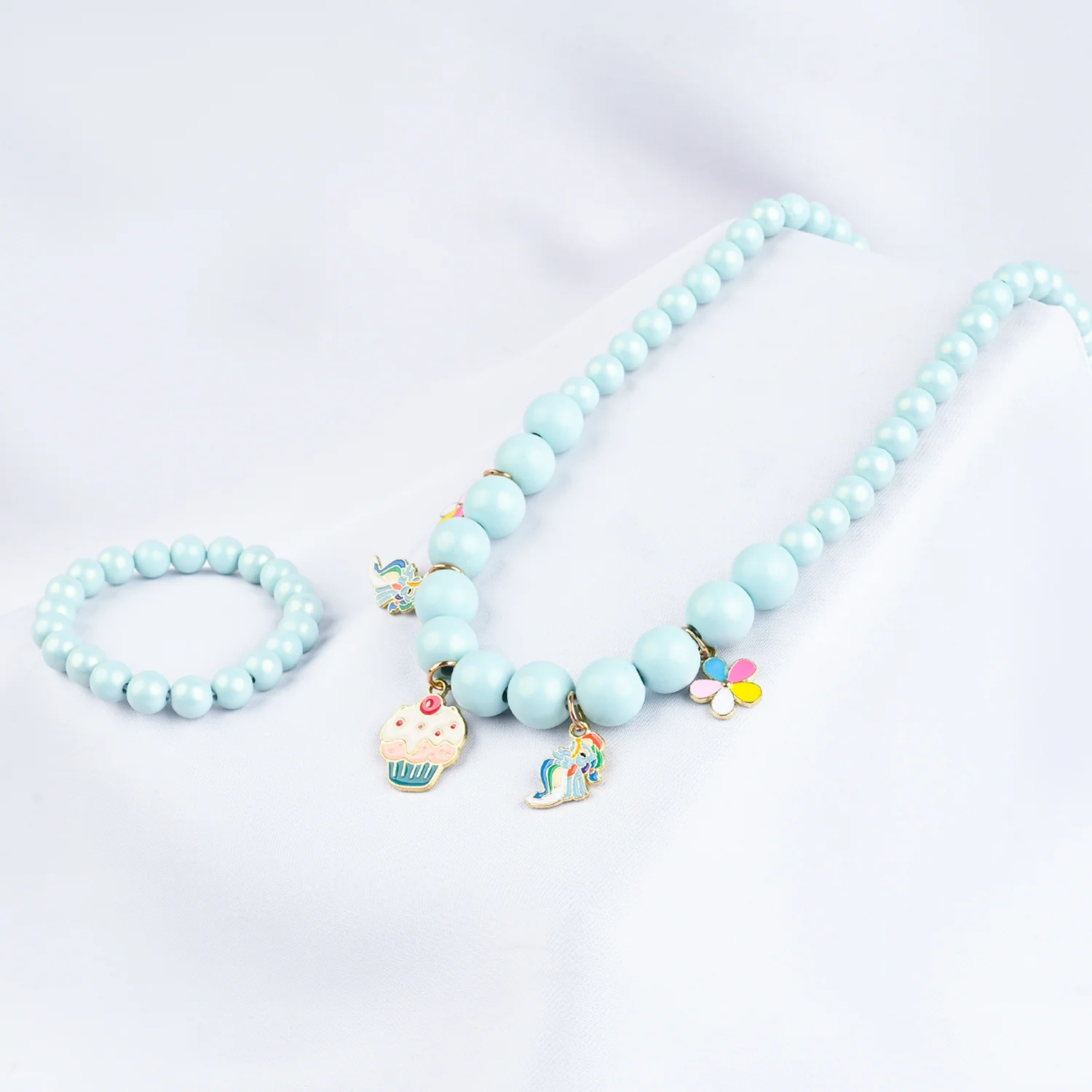 GIRLS ELEGANT BEADED NECKLACE & BRACELET