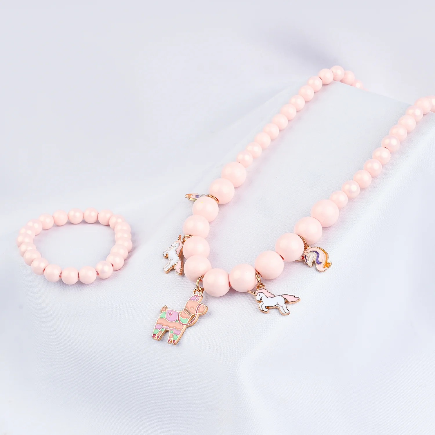 GIRLS ELEGANT BEADED NECKLACE & BRACELET