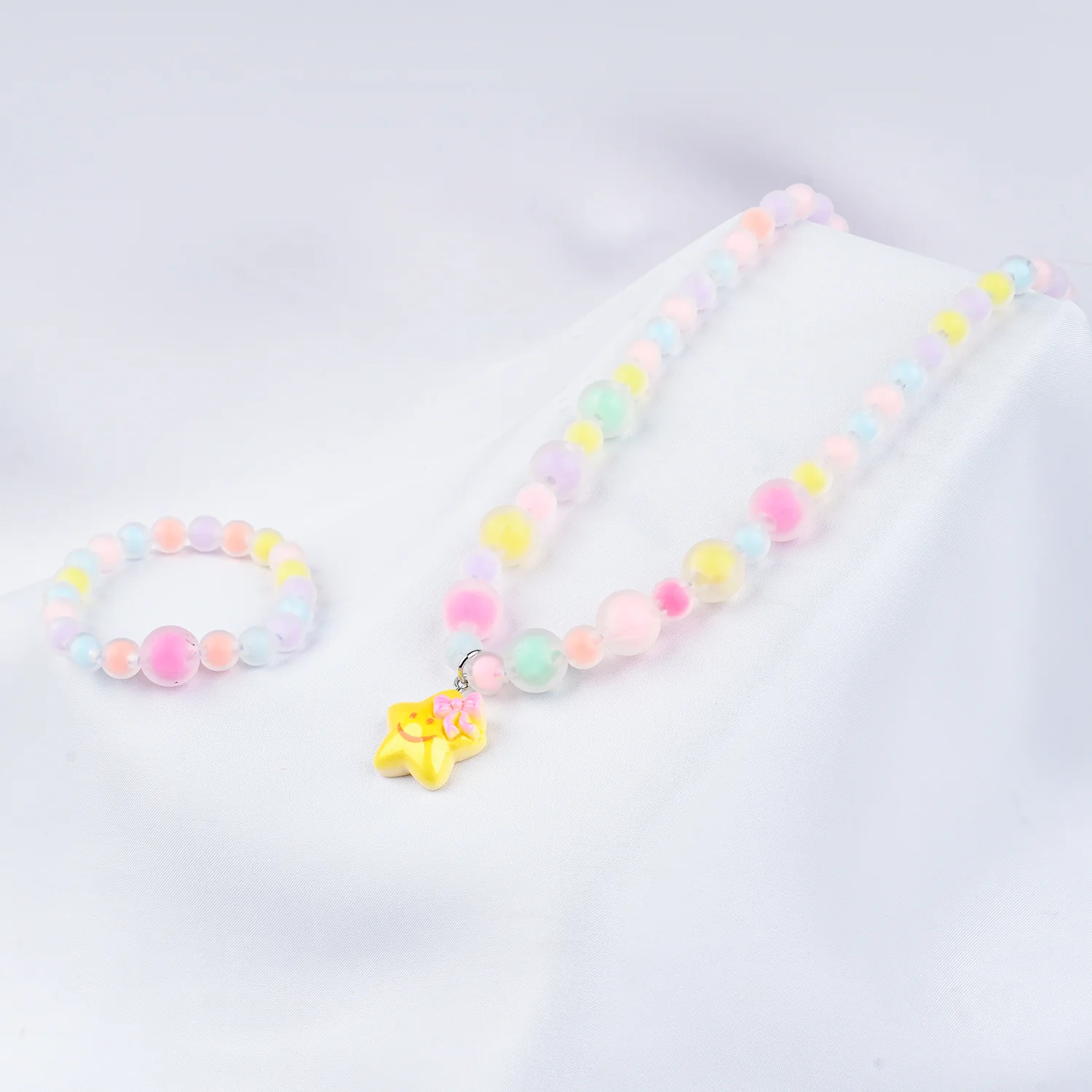 GIRLS ELEGANT BEADED NECKLACE & BRACELET
