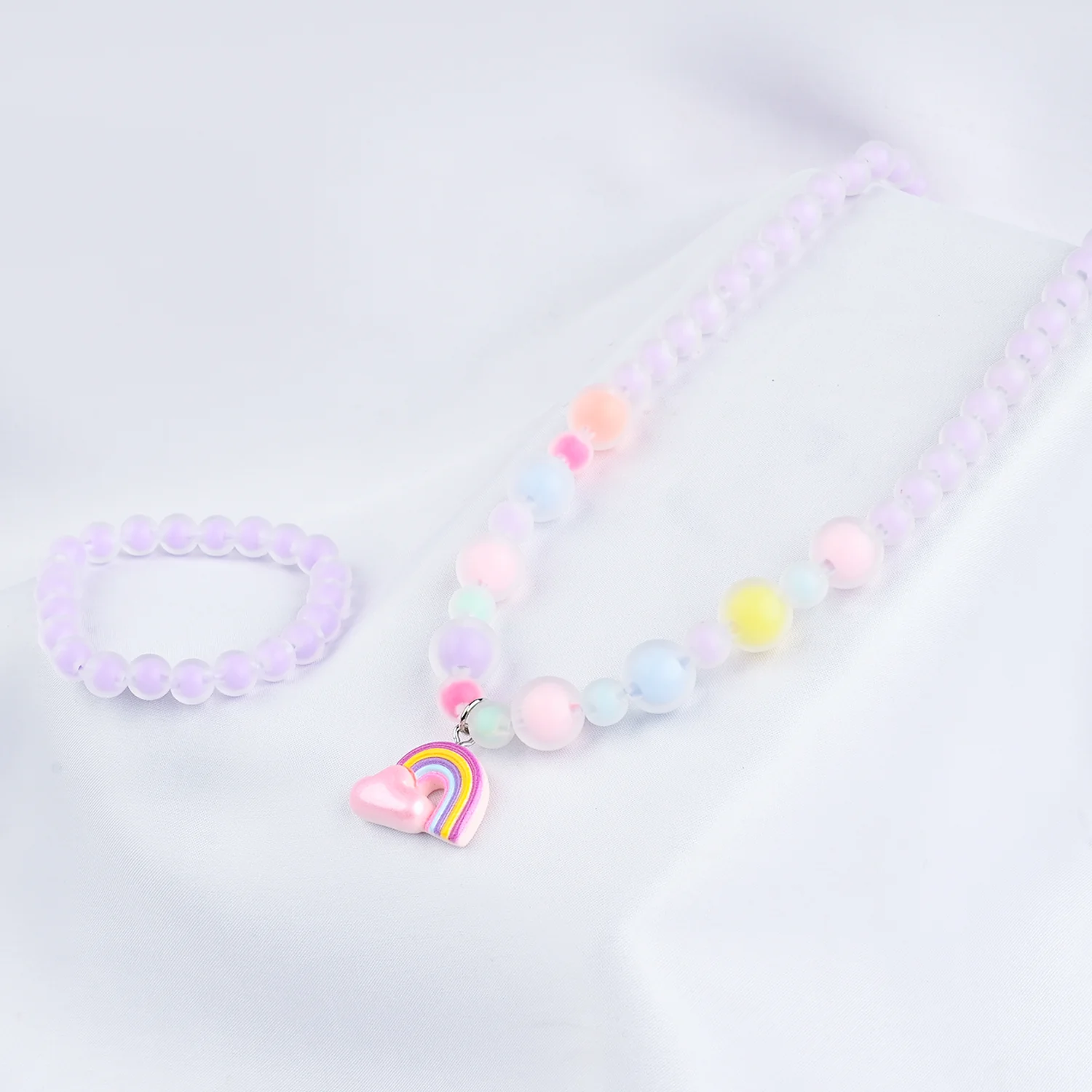 GIRLS ELEGANT BEADED NECKLACE & BRACELET