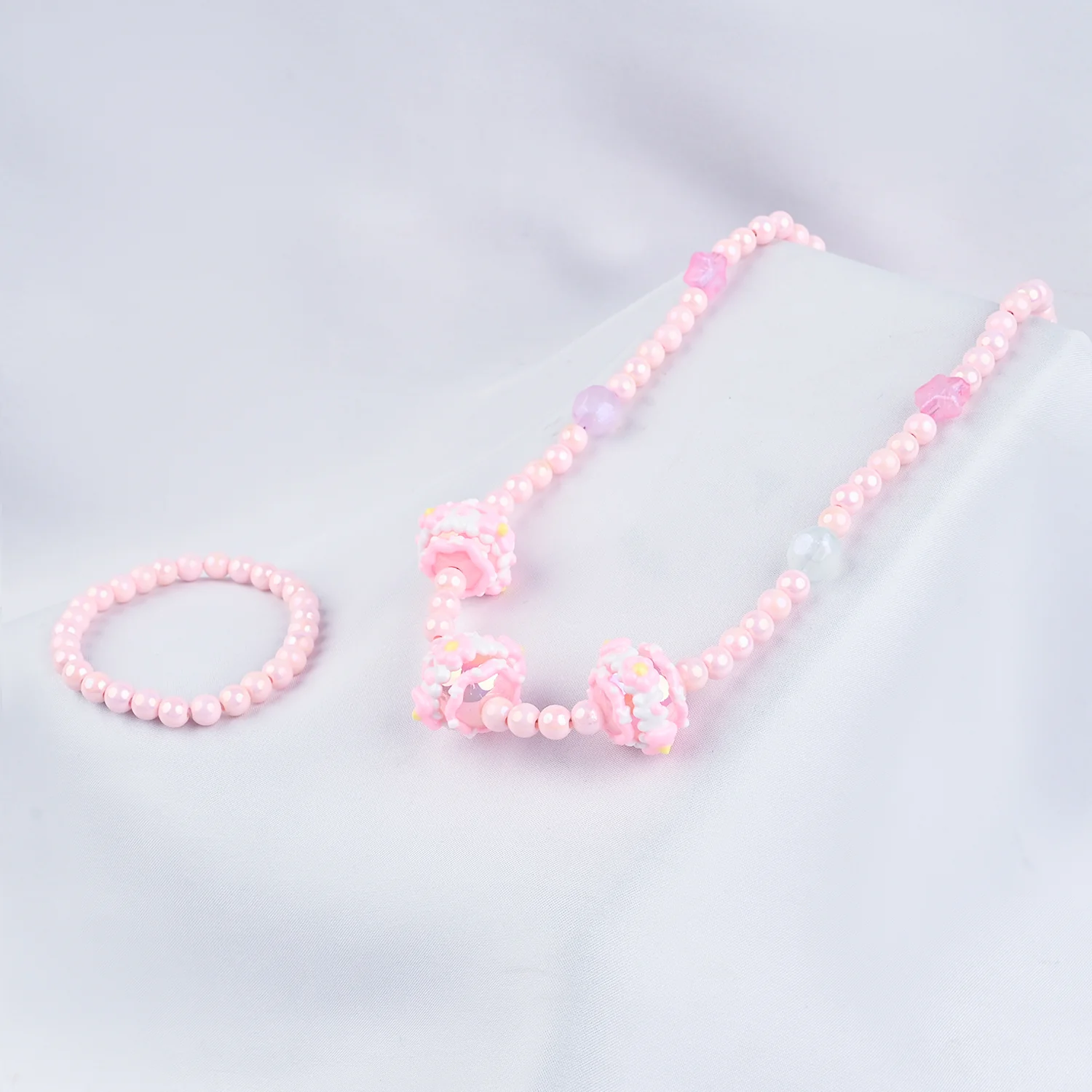 GIRLS ELEGANT BEADED NECKLACE & BRACELET